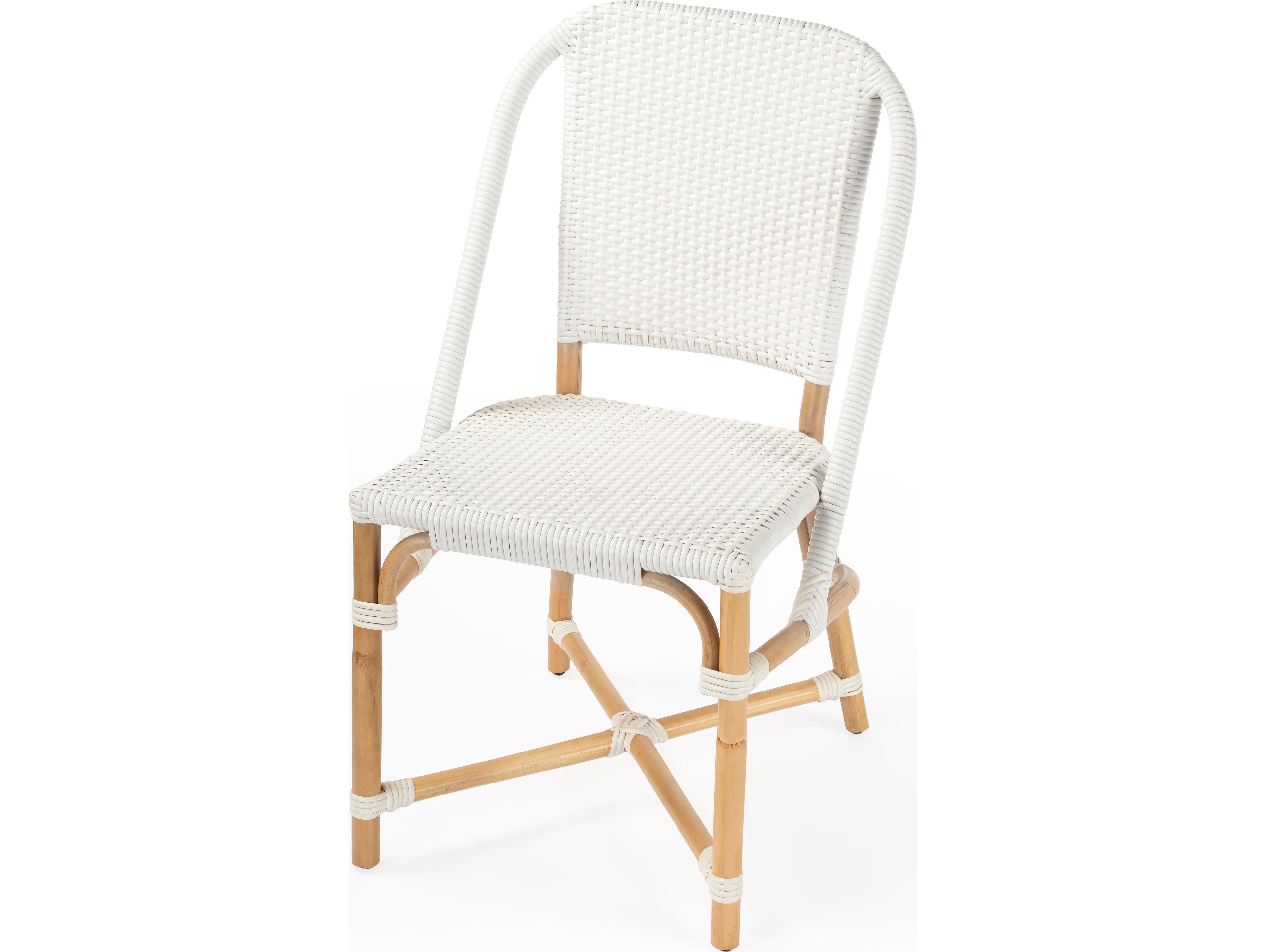 Butler Tenor Rattan White Armless Dining Chair