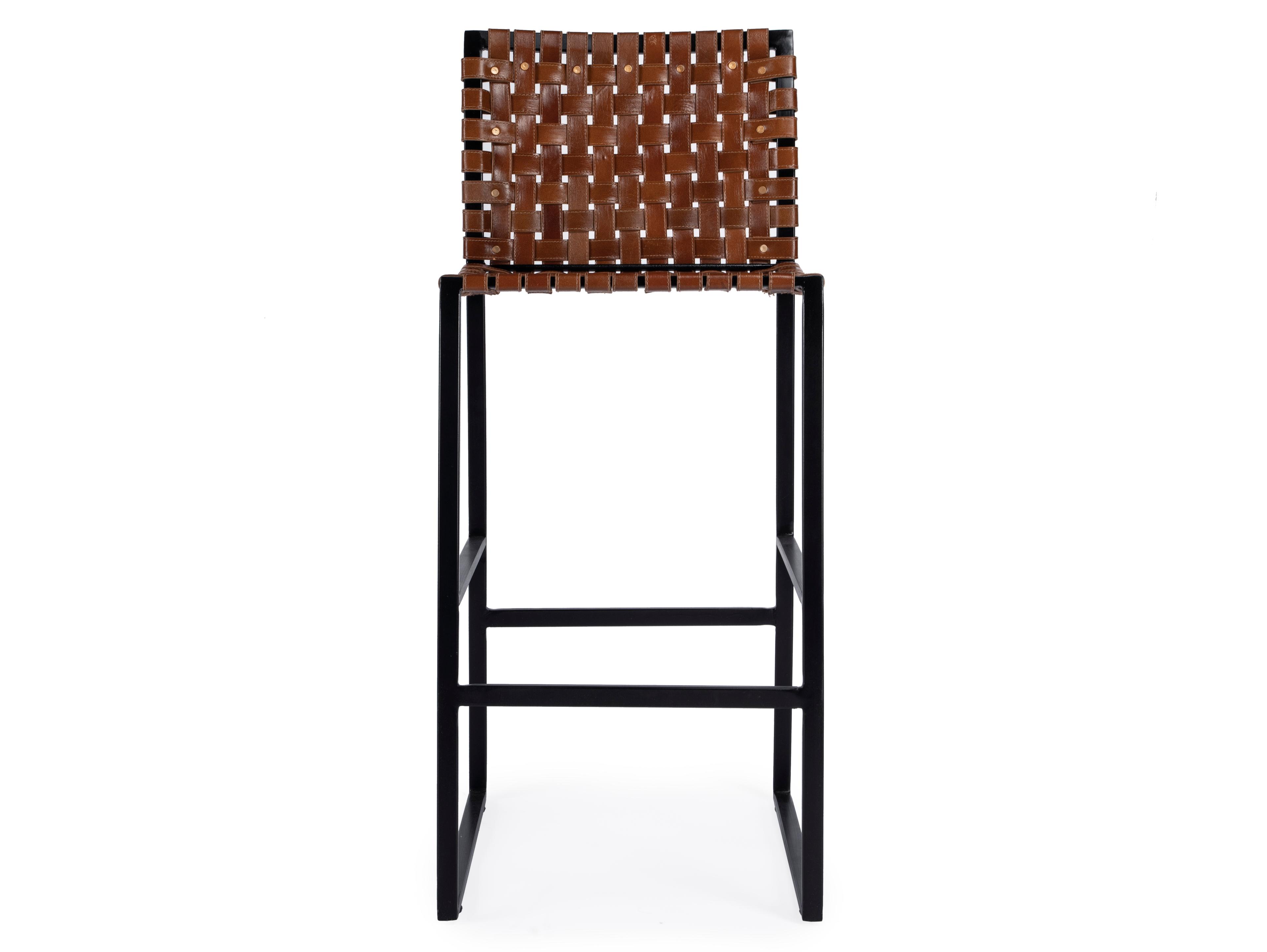 Butler Urban Brown Leather Bar Stool