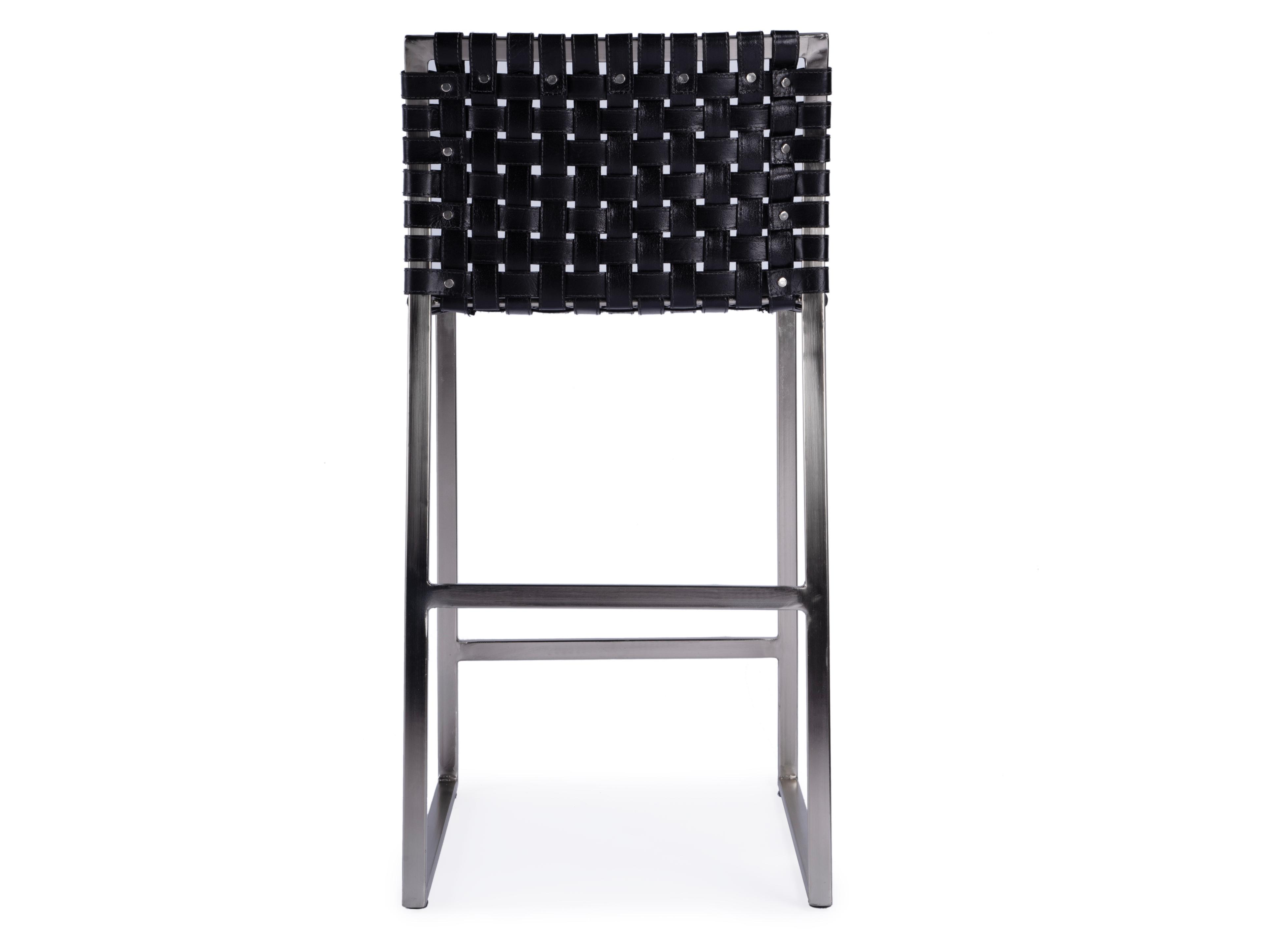 Butler Urban Black Leather Counter Stool