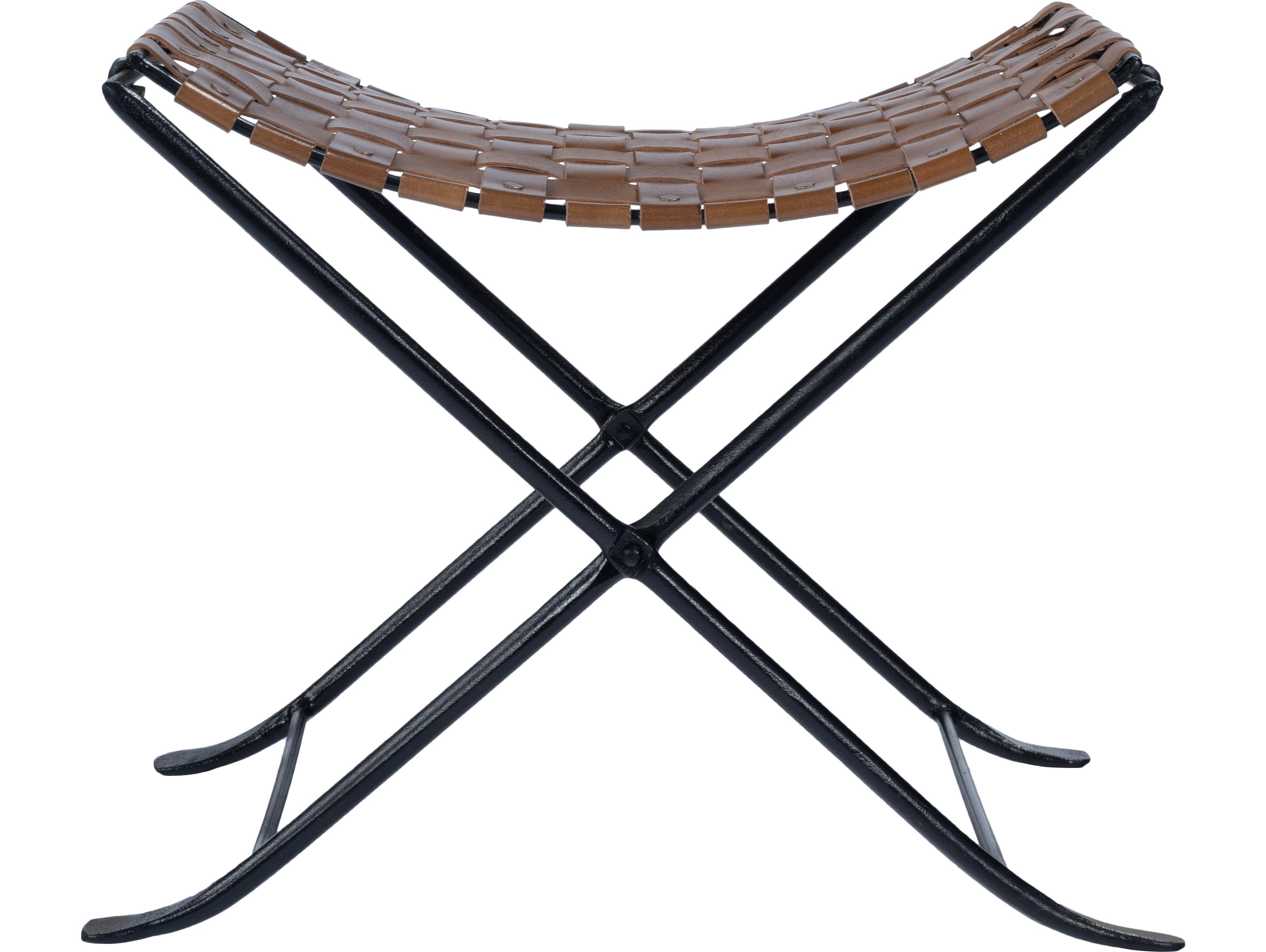 Butler Karma Brown Leather Accent Stool