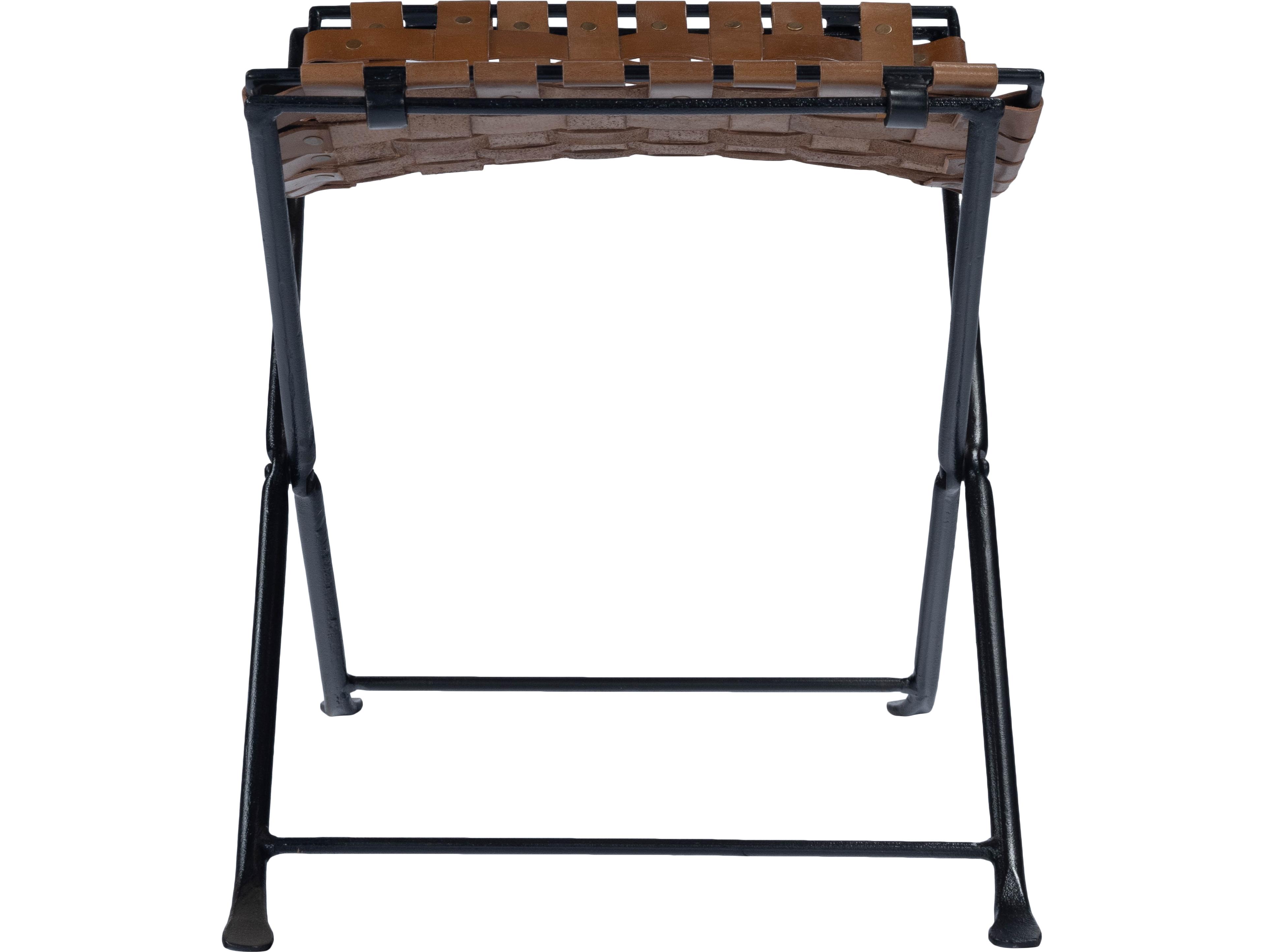 Butler Karma Brown Leather Accent Stool