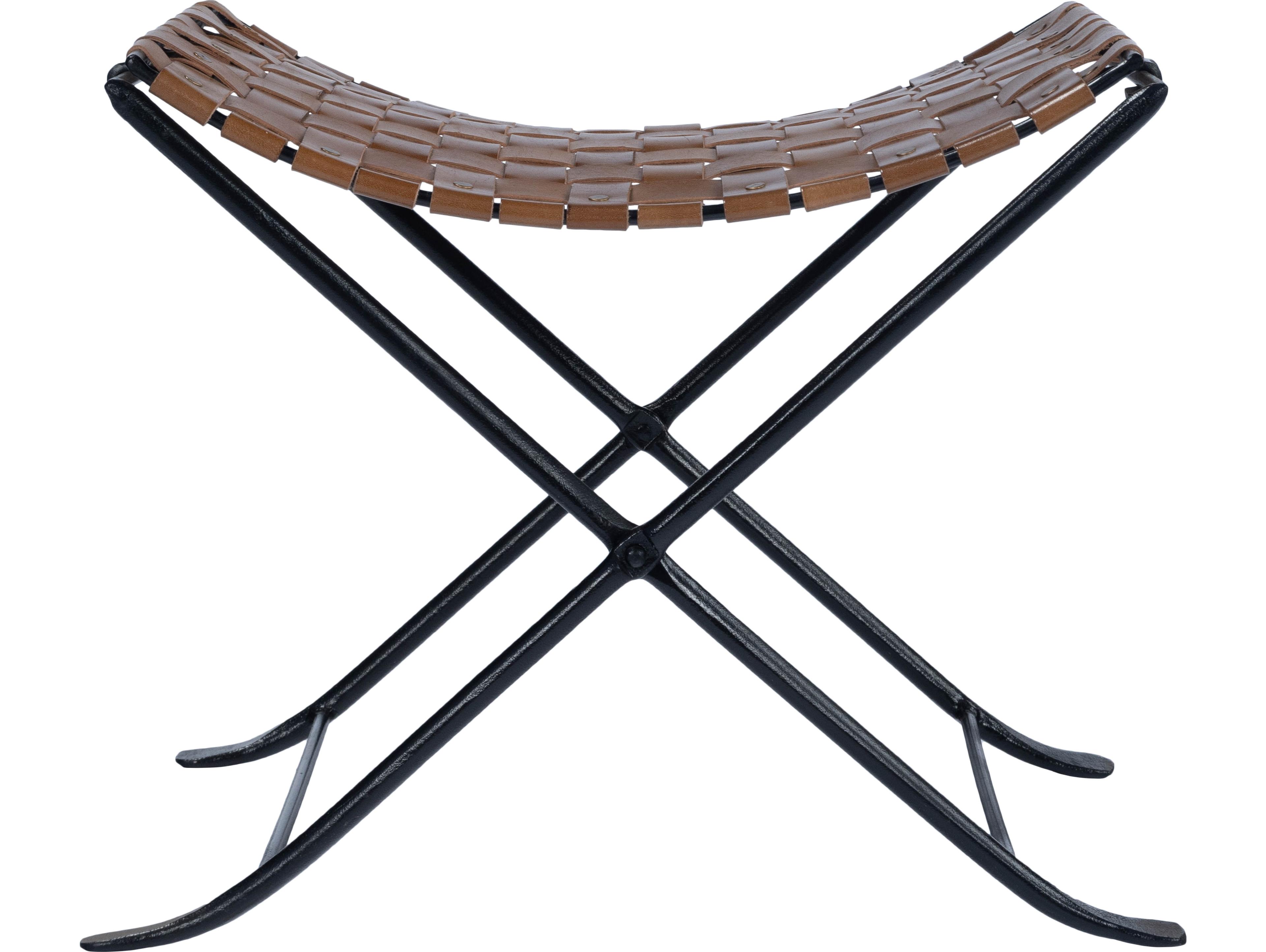 Butler Karma Brown Leather Accent Stool