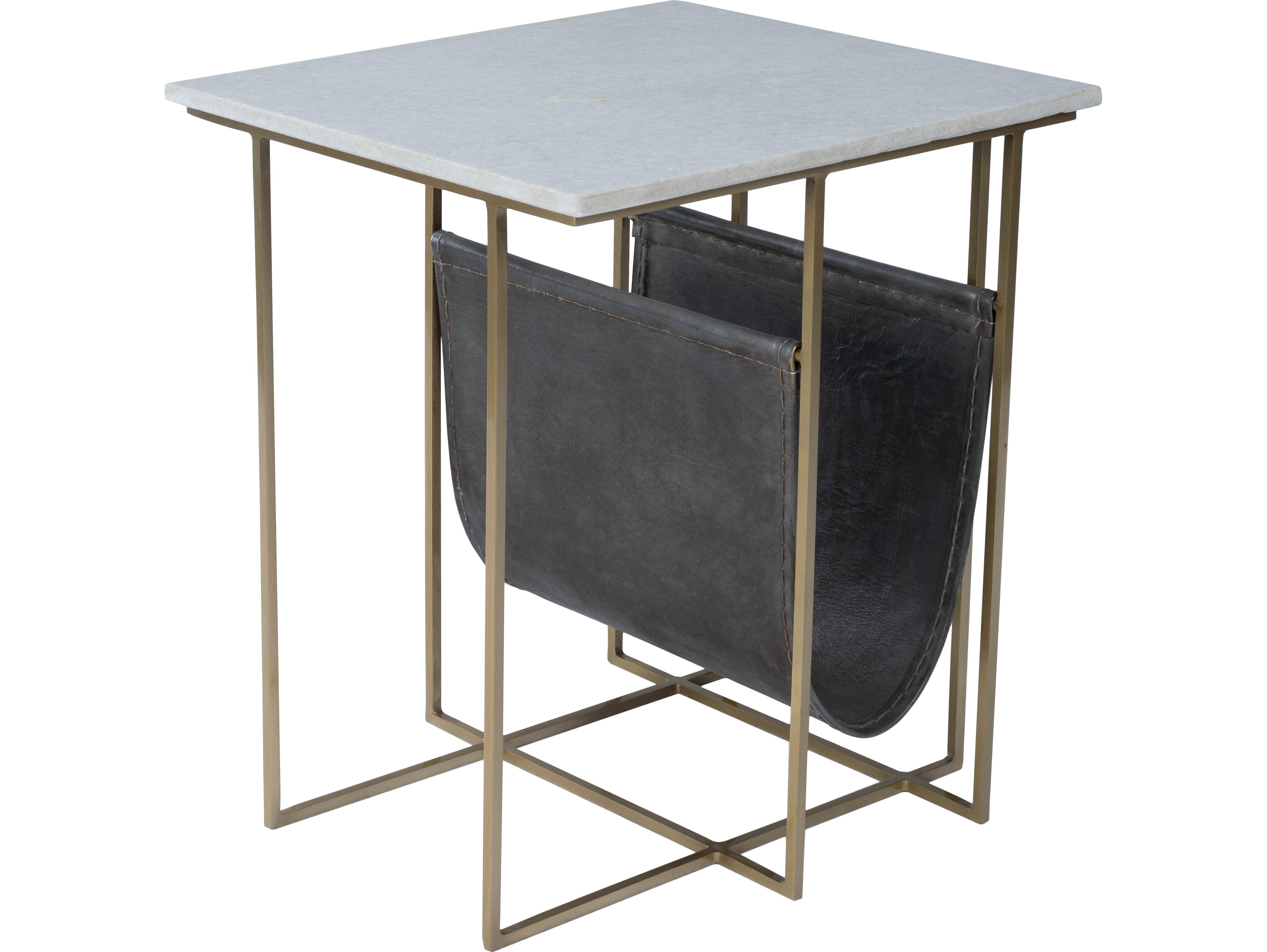 Butler Stephanik Rectangular Marble & Metal End Table