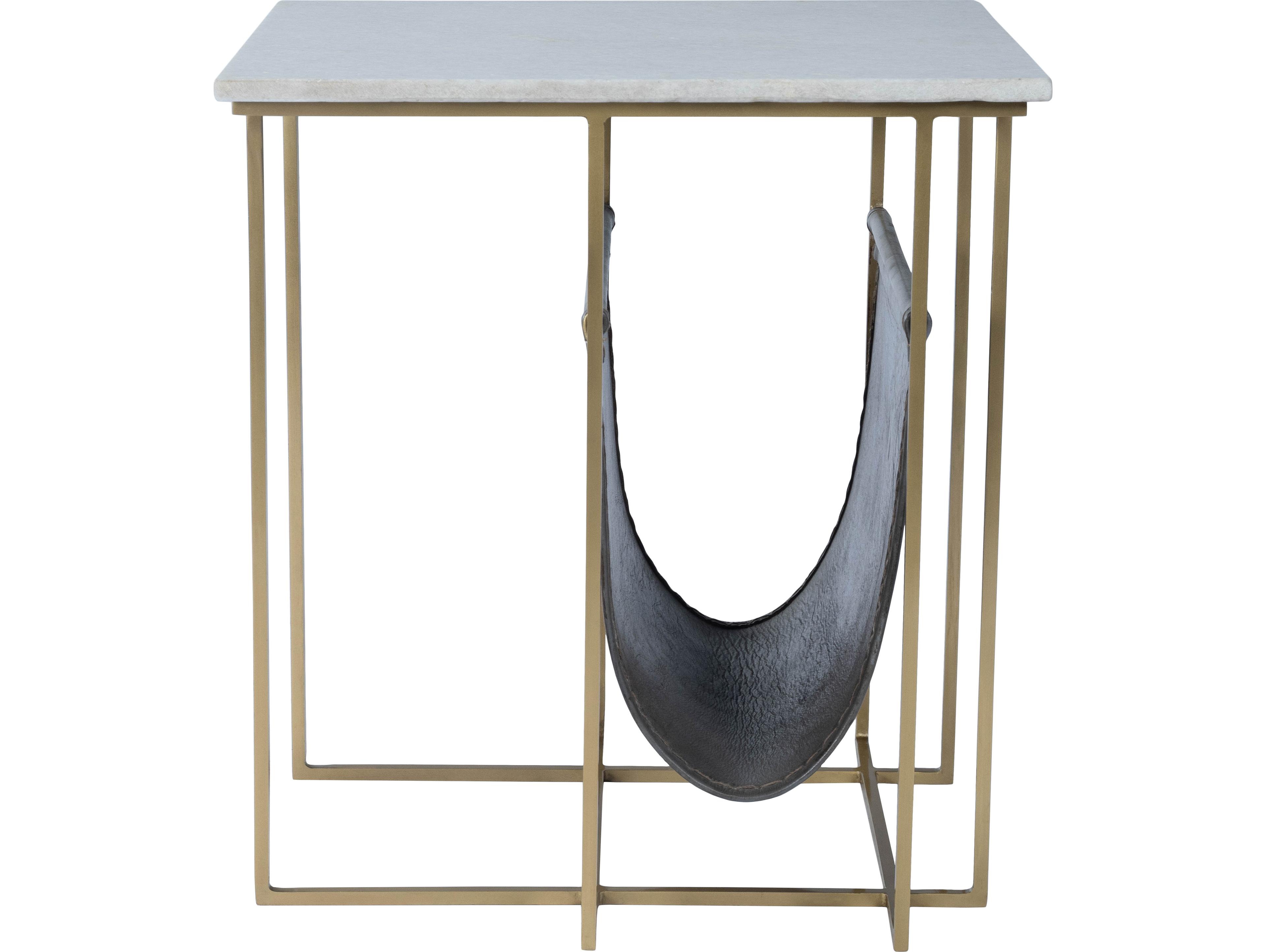 Butler Stephanik Rectangular Marble & Metal End Table