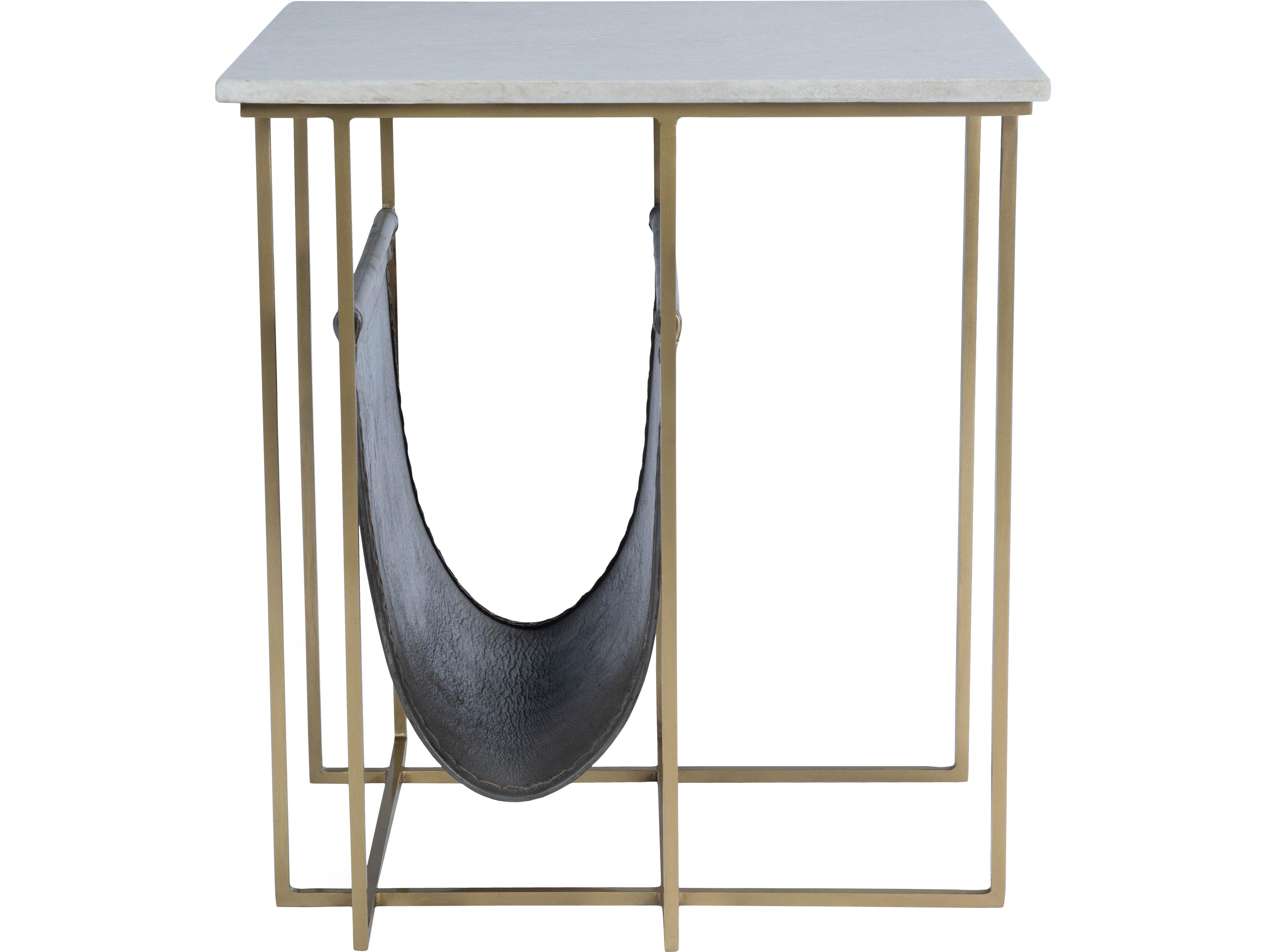 Butler Stephanik Rectangular Marble & Metal End Table