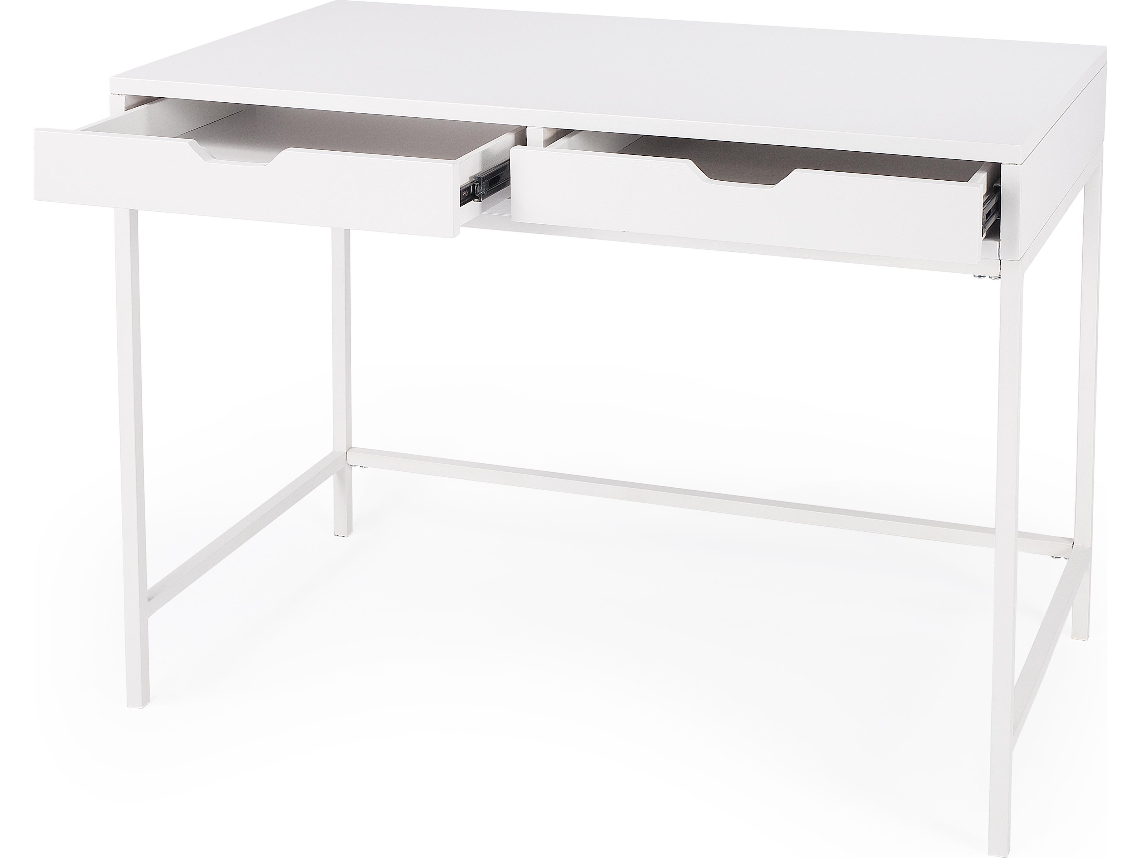 Butler Belka Smooth White Mahogany Wood Writing Desk