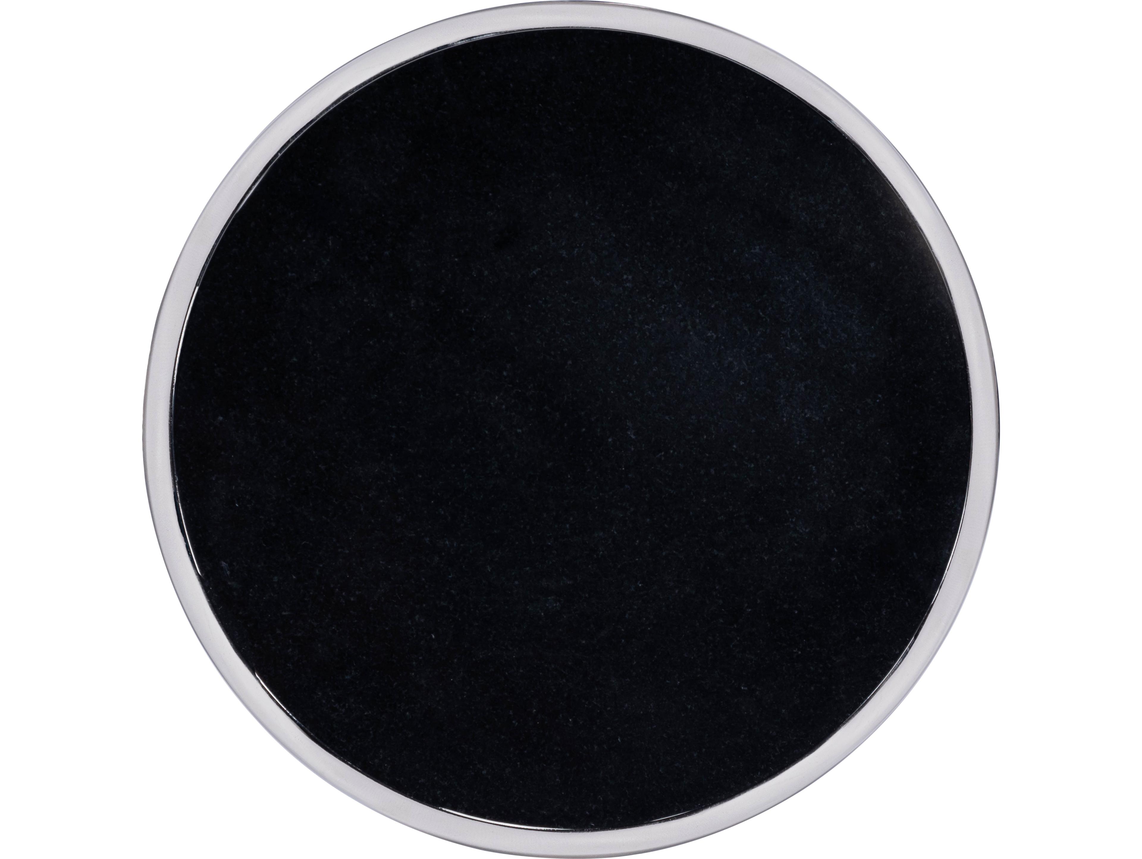 Butler Sash Round Marble Nickel End Table