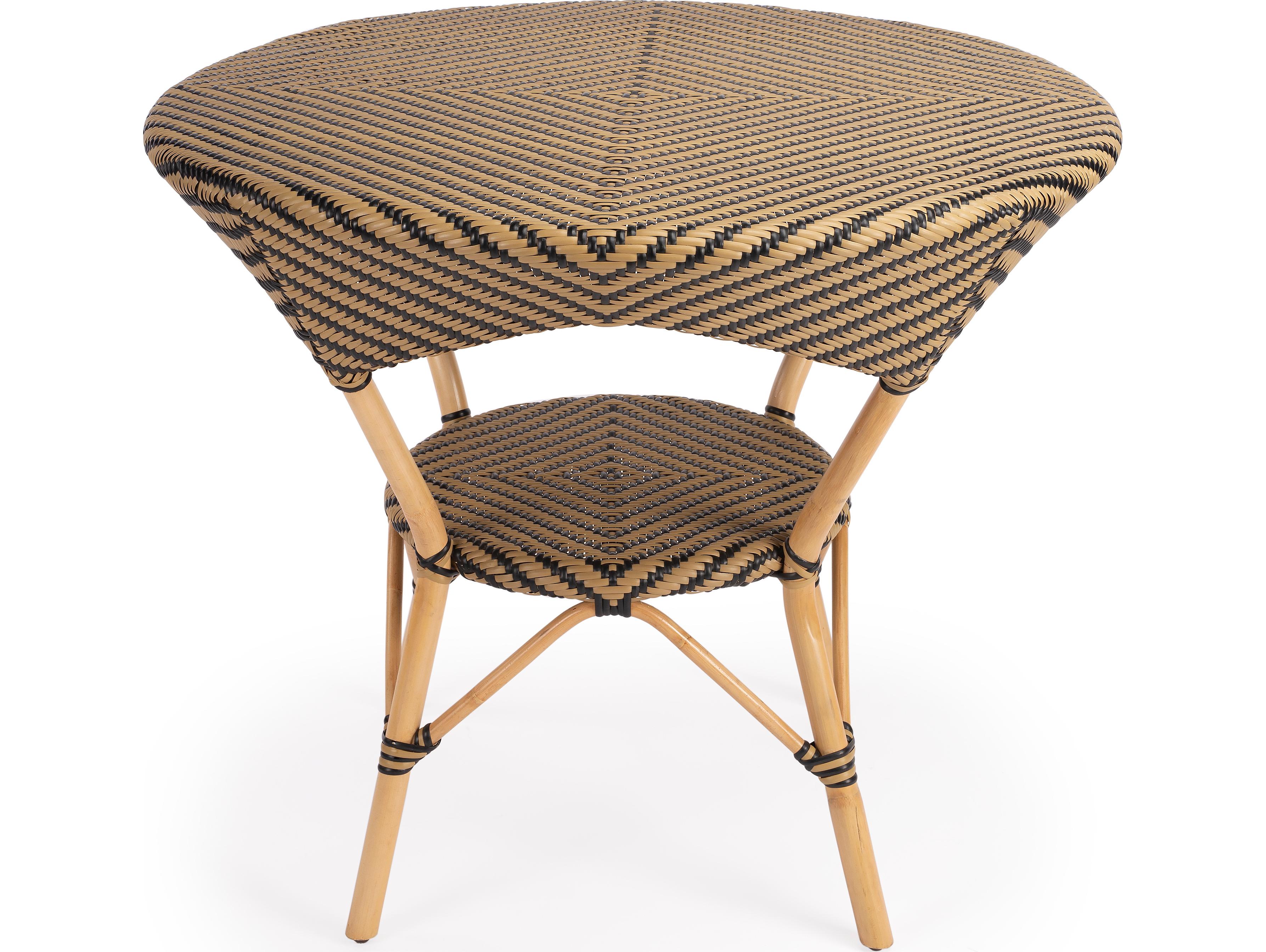 Butler Ciel Round Rattan Beige Diamond Dining Table
