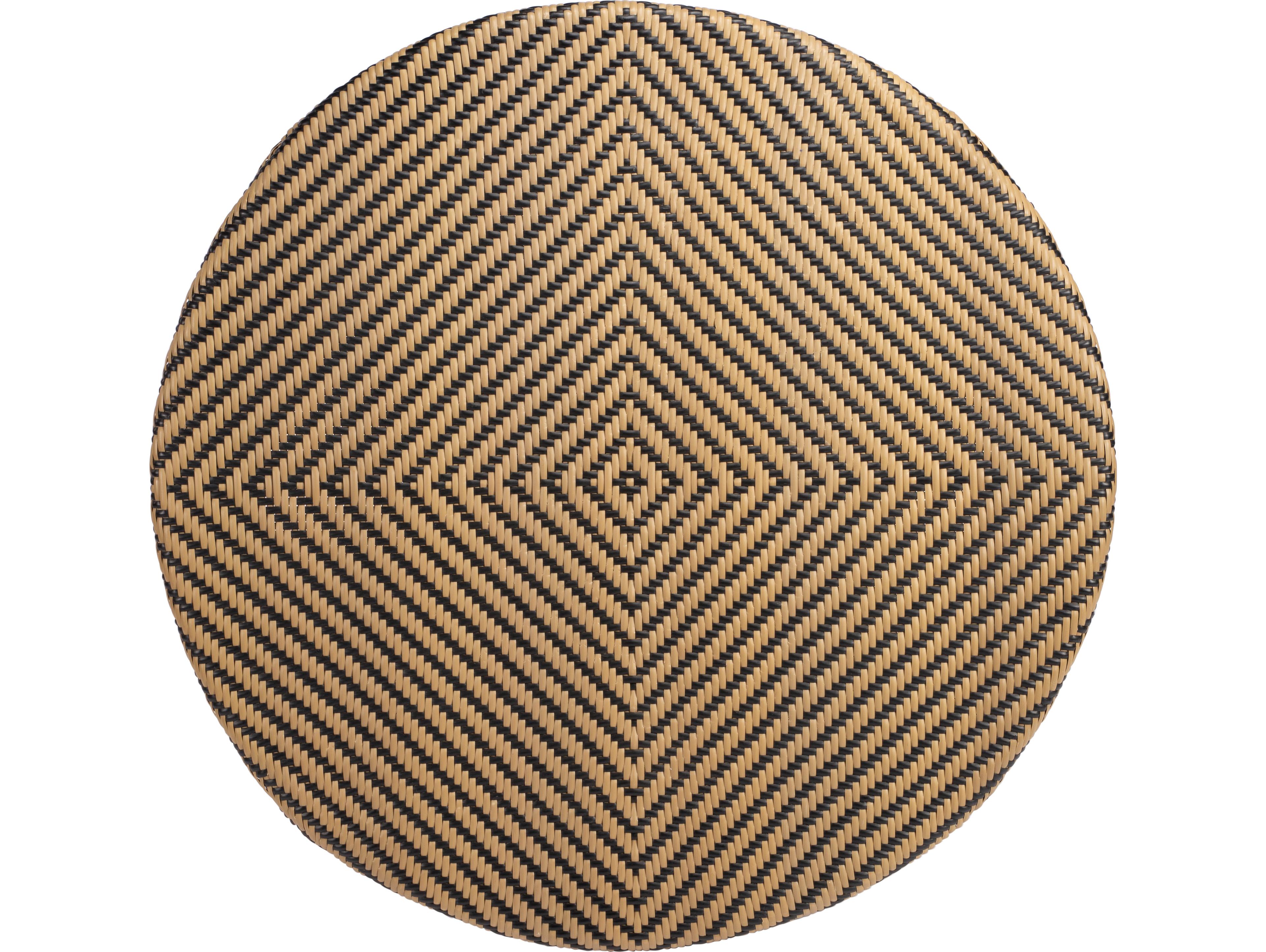 Butler Ciel Round Rattan Beige Diamond Dining Table