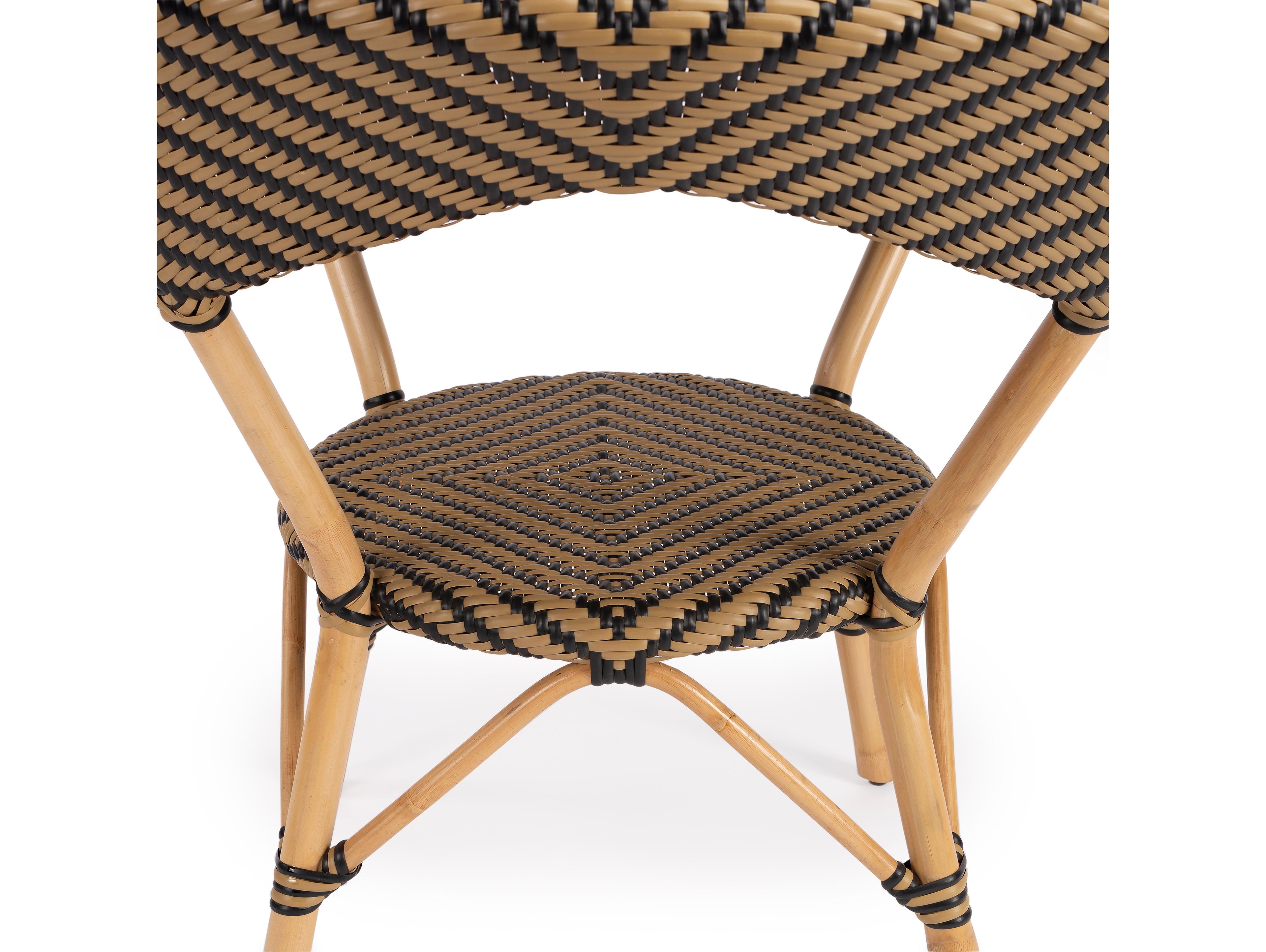 Butler Ciel Round Rattan Beige Diamond Dining Table