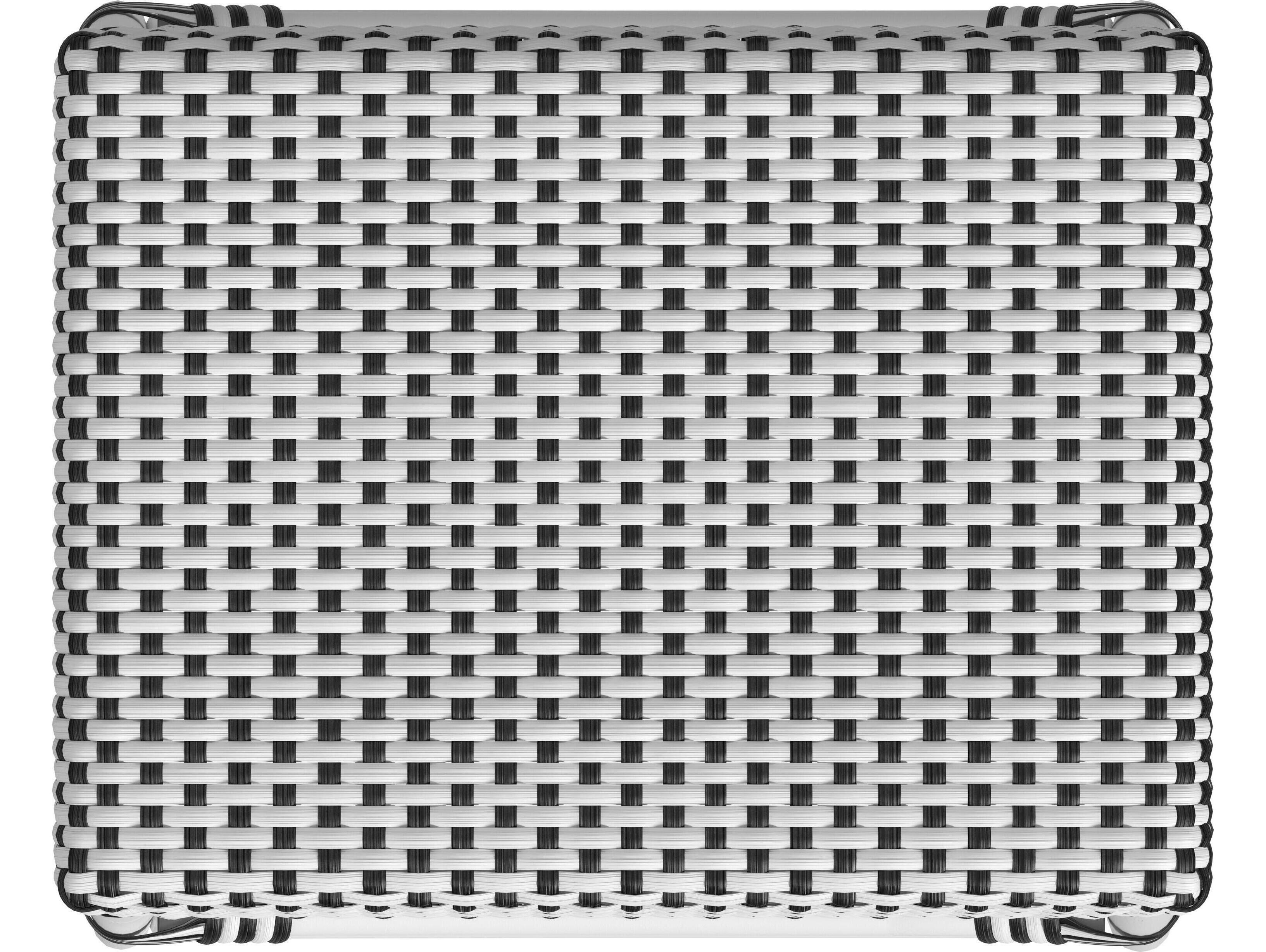 Butler Robias White black Dot Rattan Frame Counter Stool