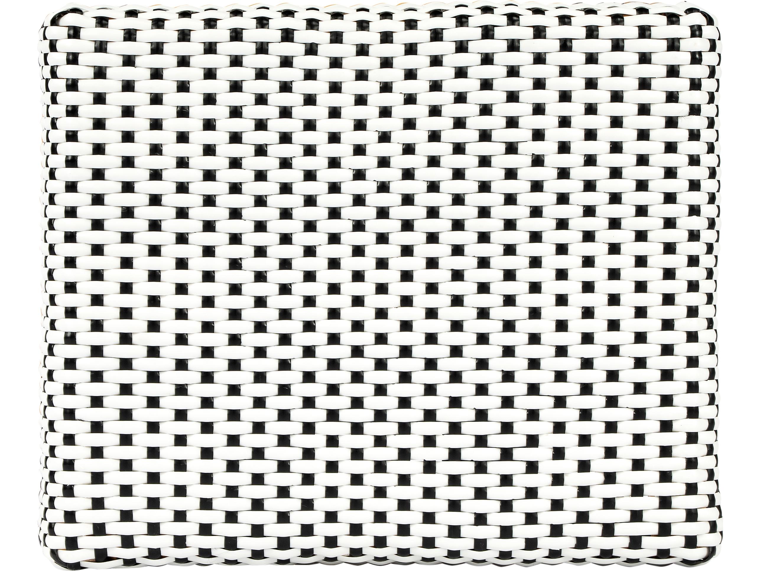 Butler Robias White black Dot Natural Rattan Frame Counter Stool