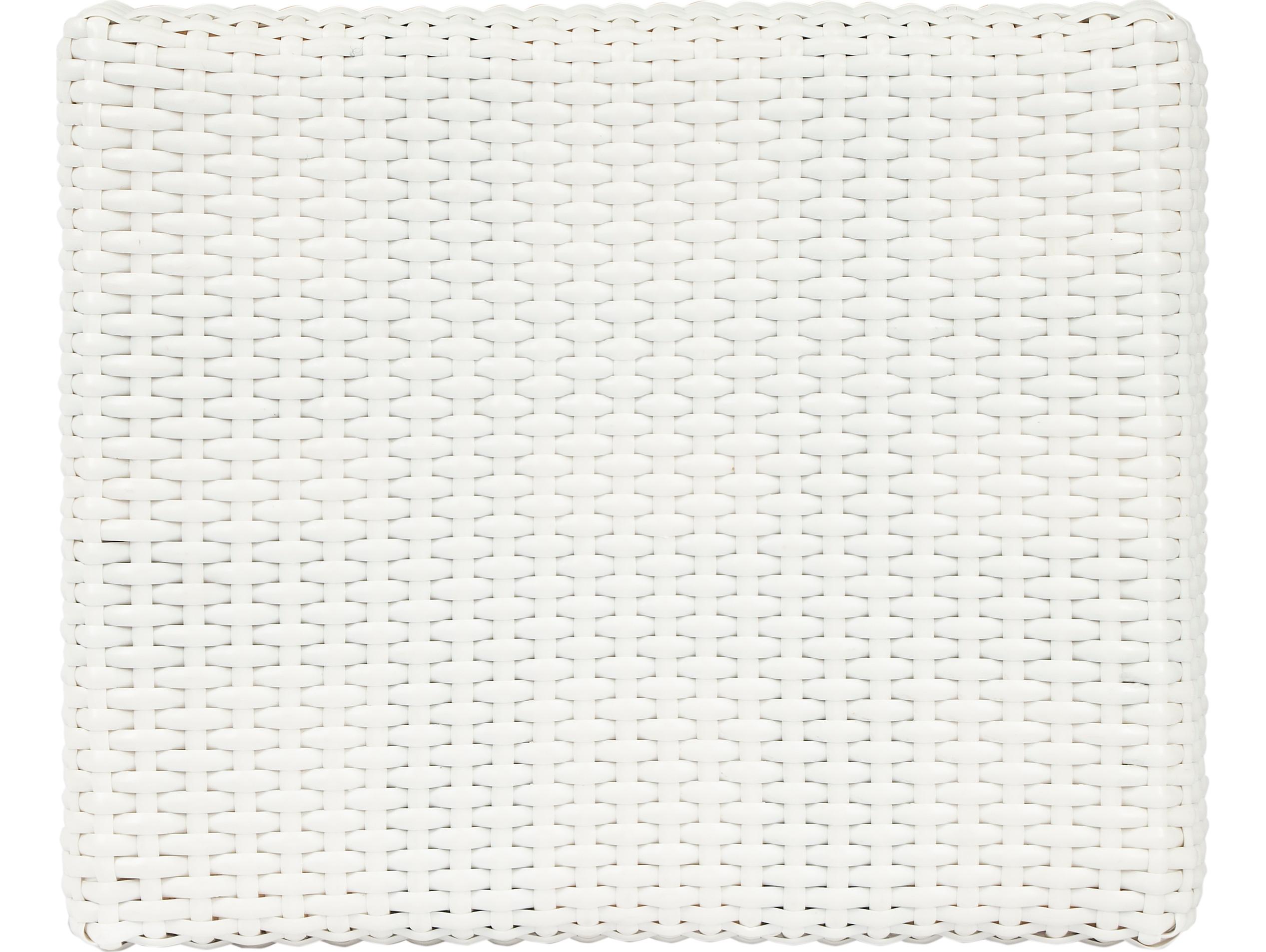 Butler Robias Glossy White Natural Rattan Frame Counter Stool