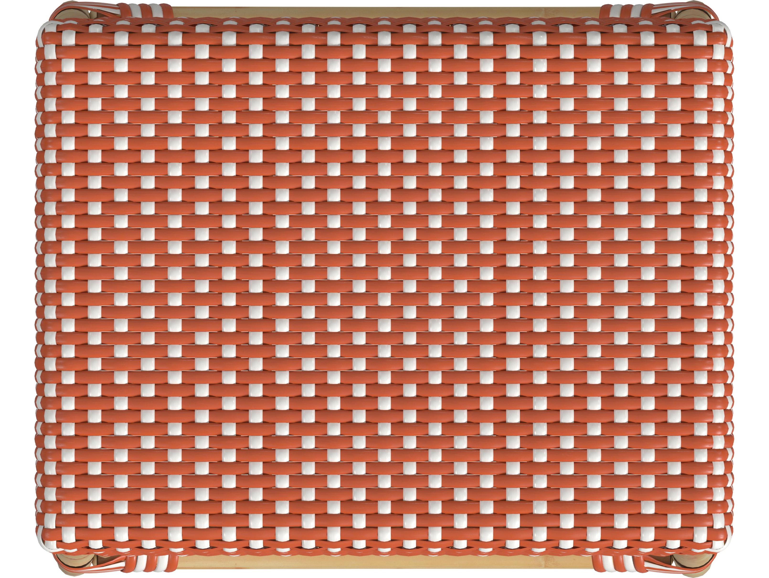 Butler Robias Orange white Dot Natural Rattan Frame Counter Stool