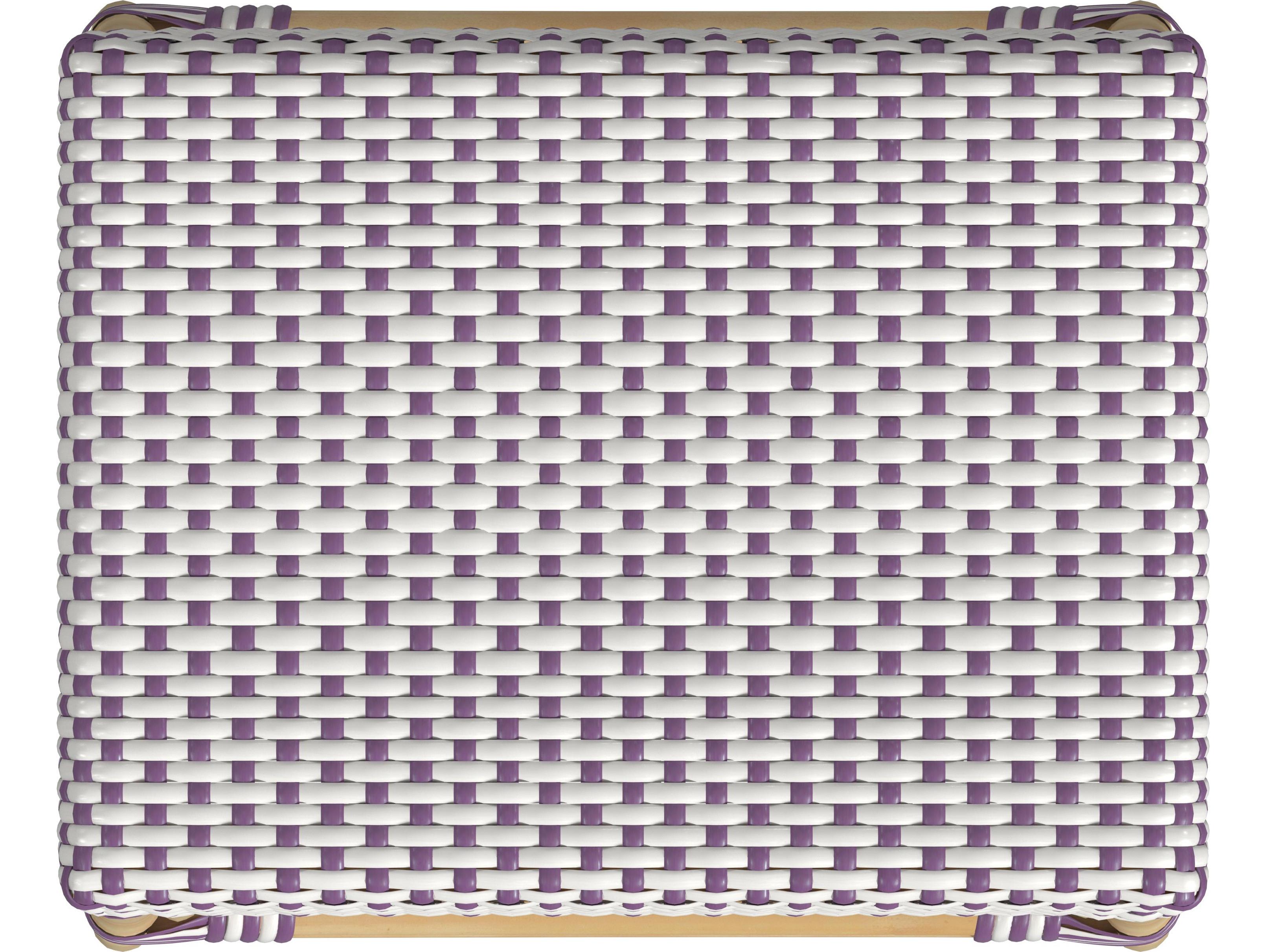 Butler Robias White purple Dot Natural Rattan Frame Counter Stool