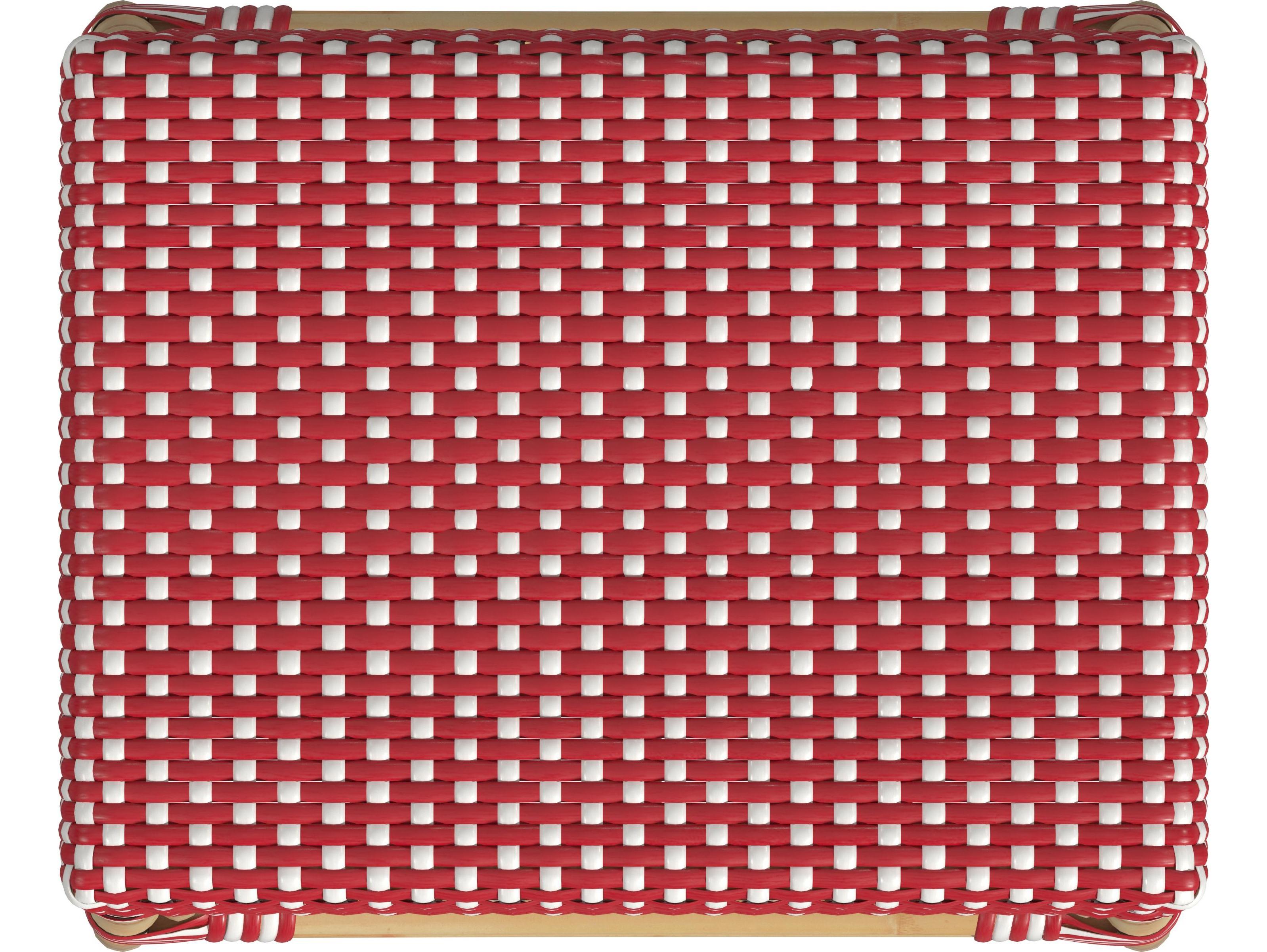 Butler Robias Red white Dot Natural Rattan Frame Counter Stool