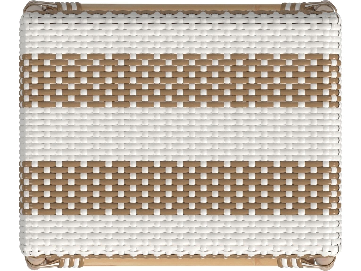 Butler Robias Tan white Stripe Natural Rattan Frame Counter Stool