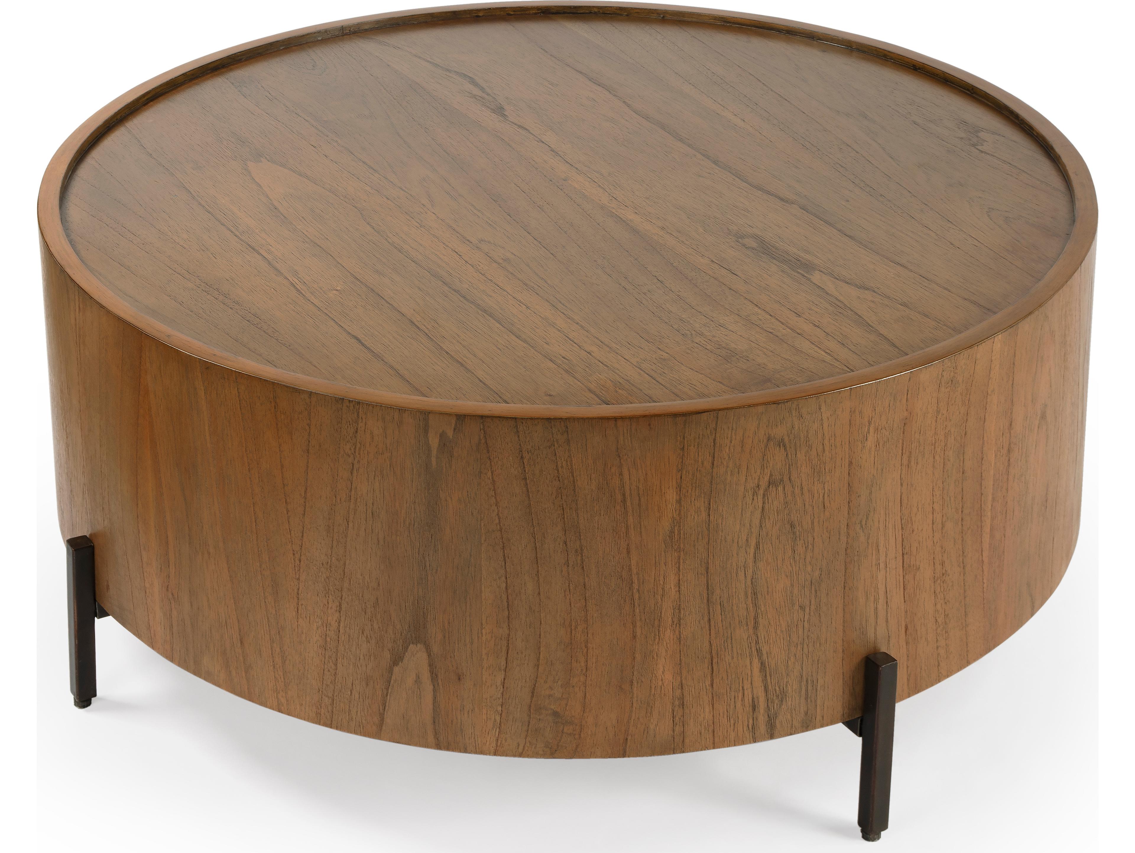 Butler Tori Round Wood Sandy Shore Coffee Table