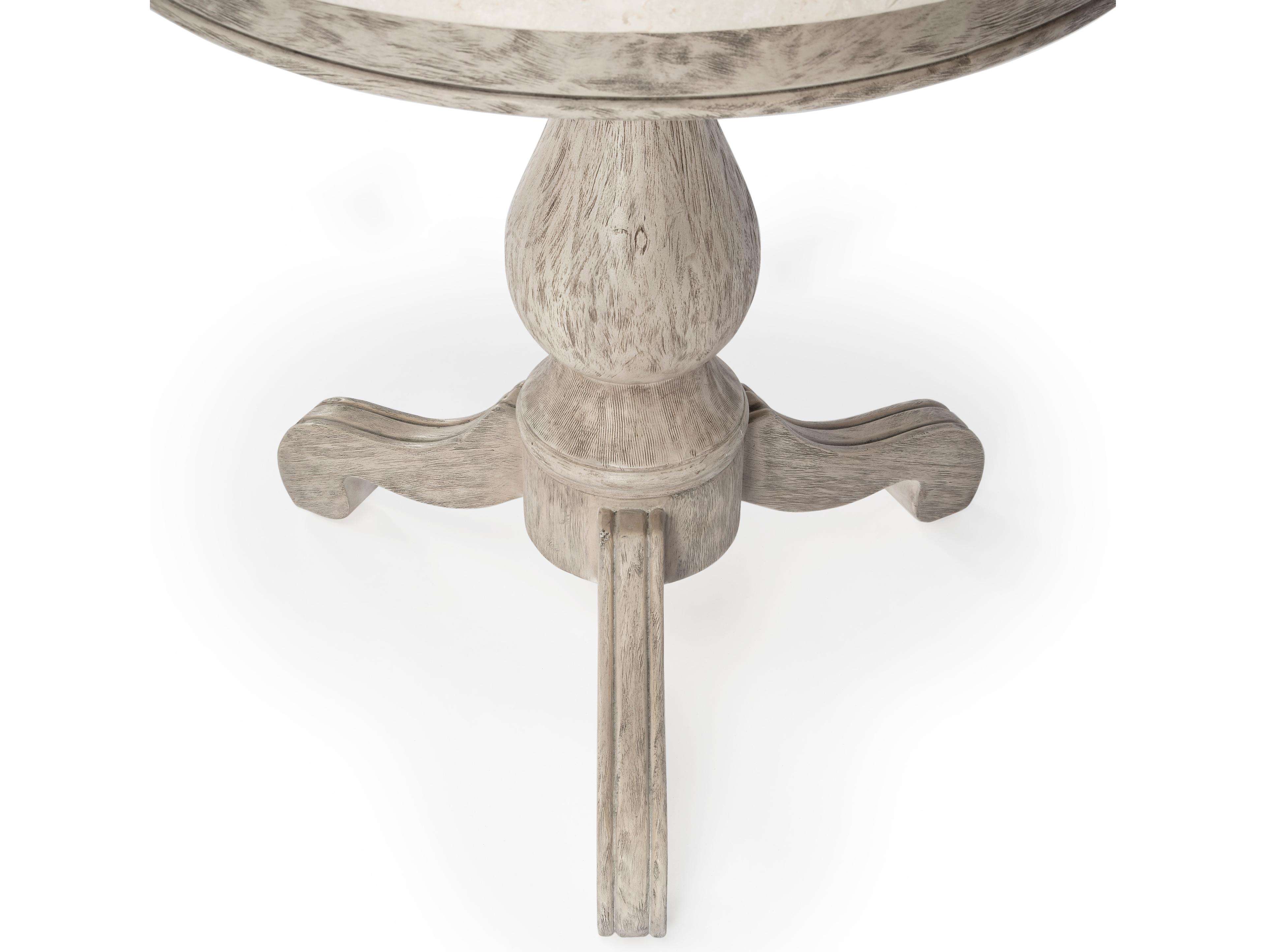 Butler Danielle Round Marble Rustic Gray End Table