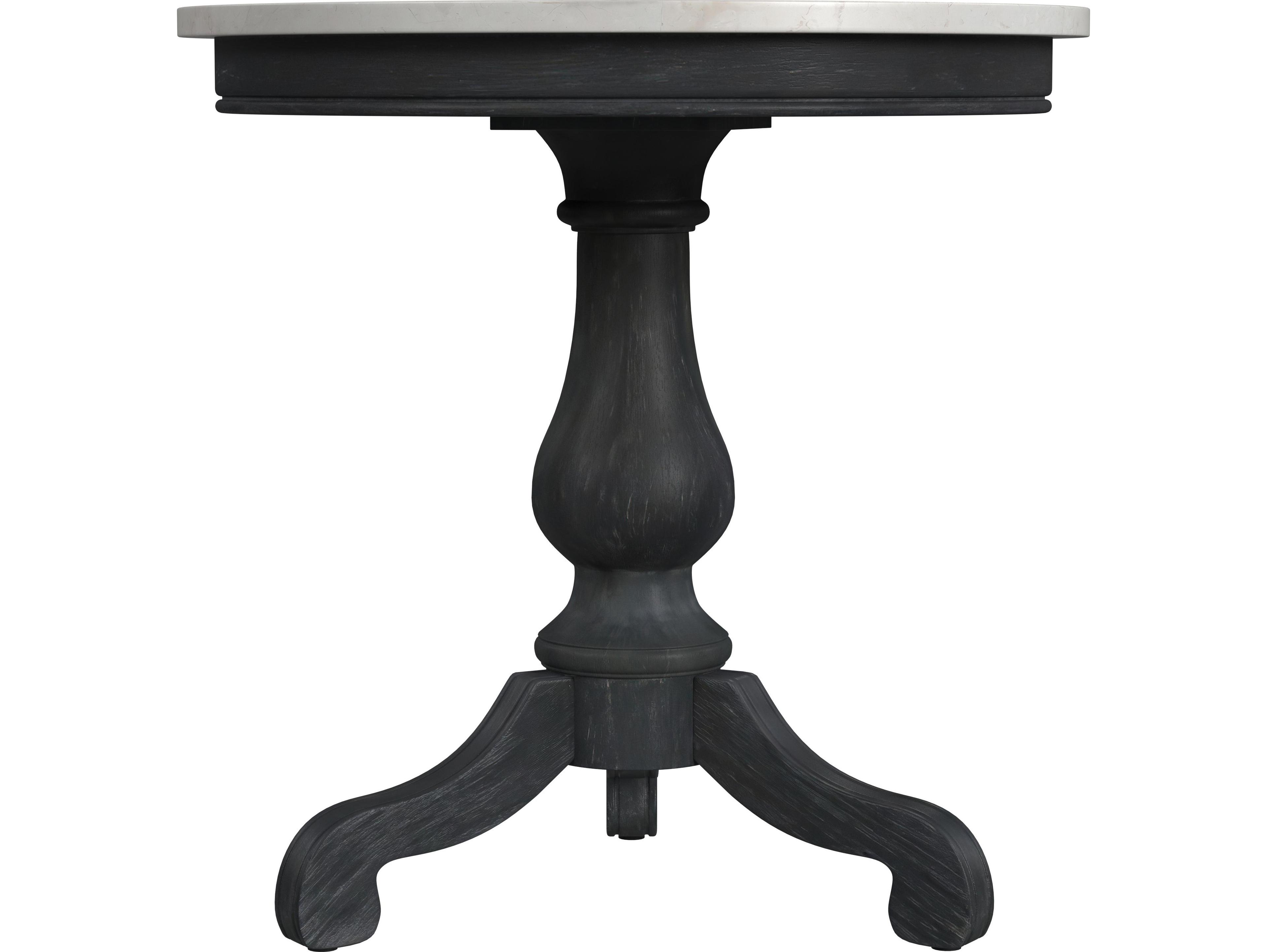 Butler Danielle Round Marble Washed Black End Table