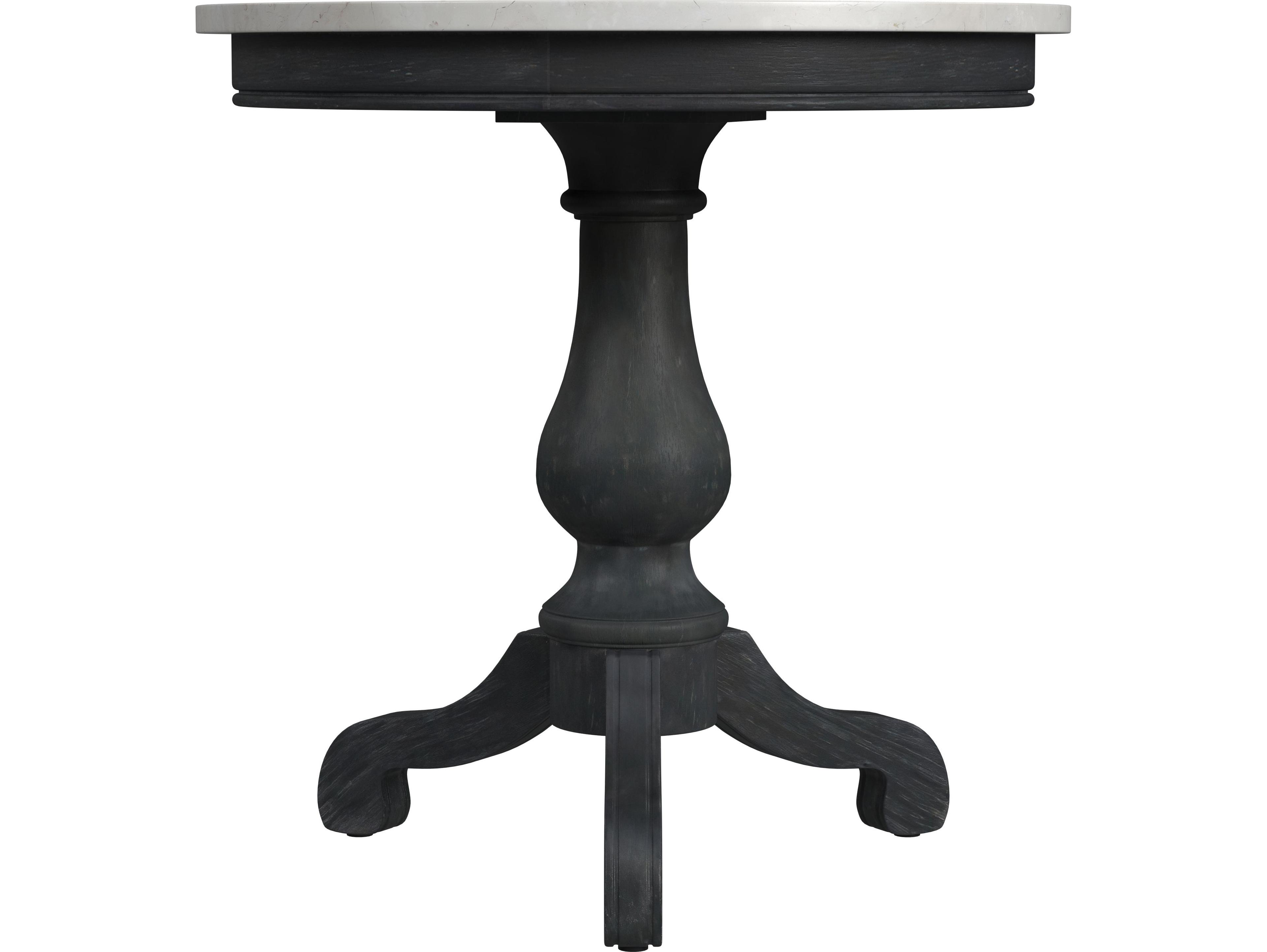 Butler Danielle Round Marble Washed Black End Table