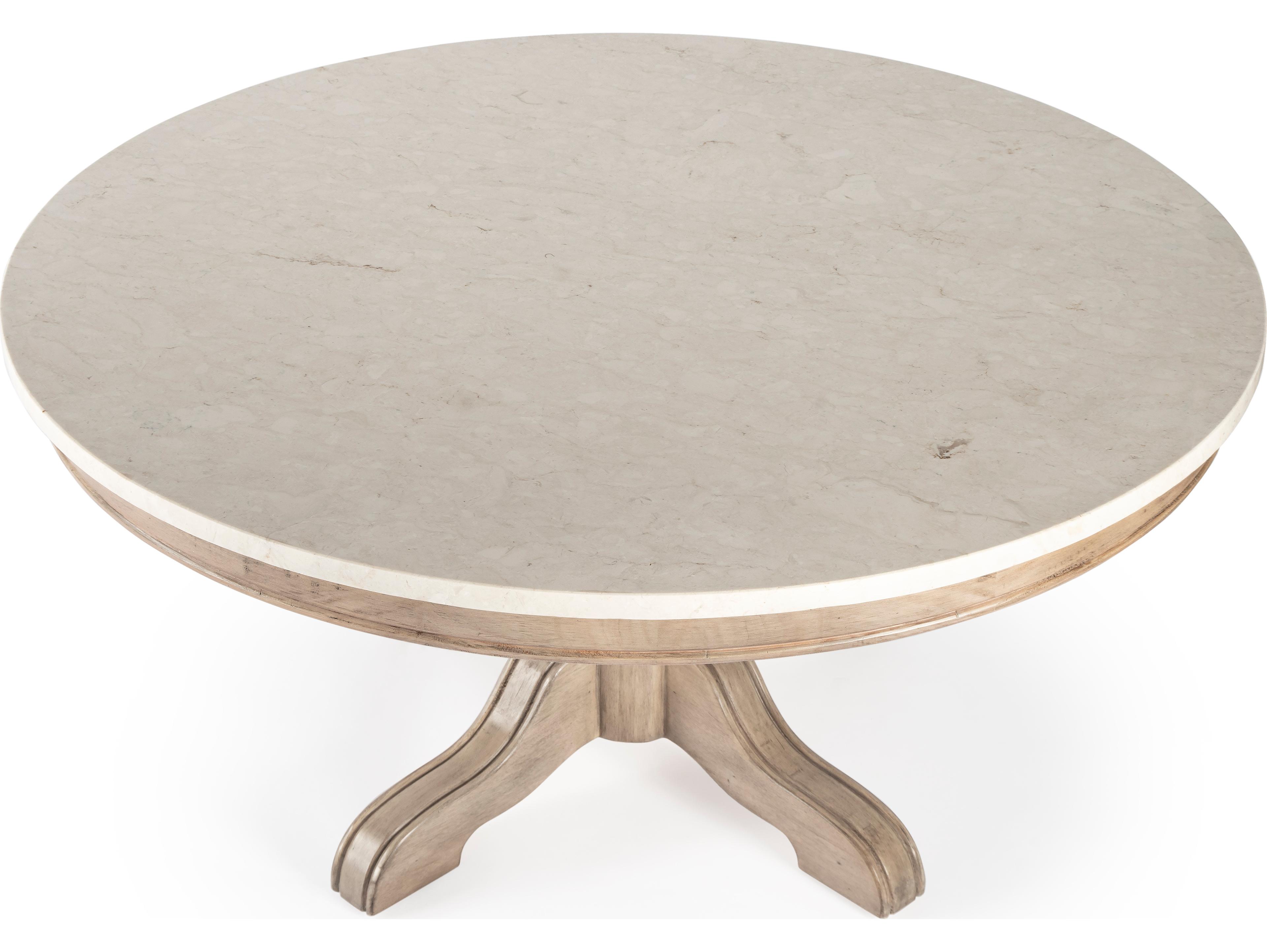 Butler Danielle Round Marble Sandalwood Beige Coffee Table
