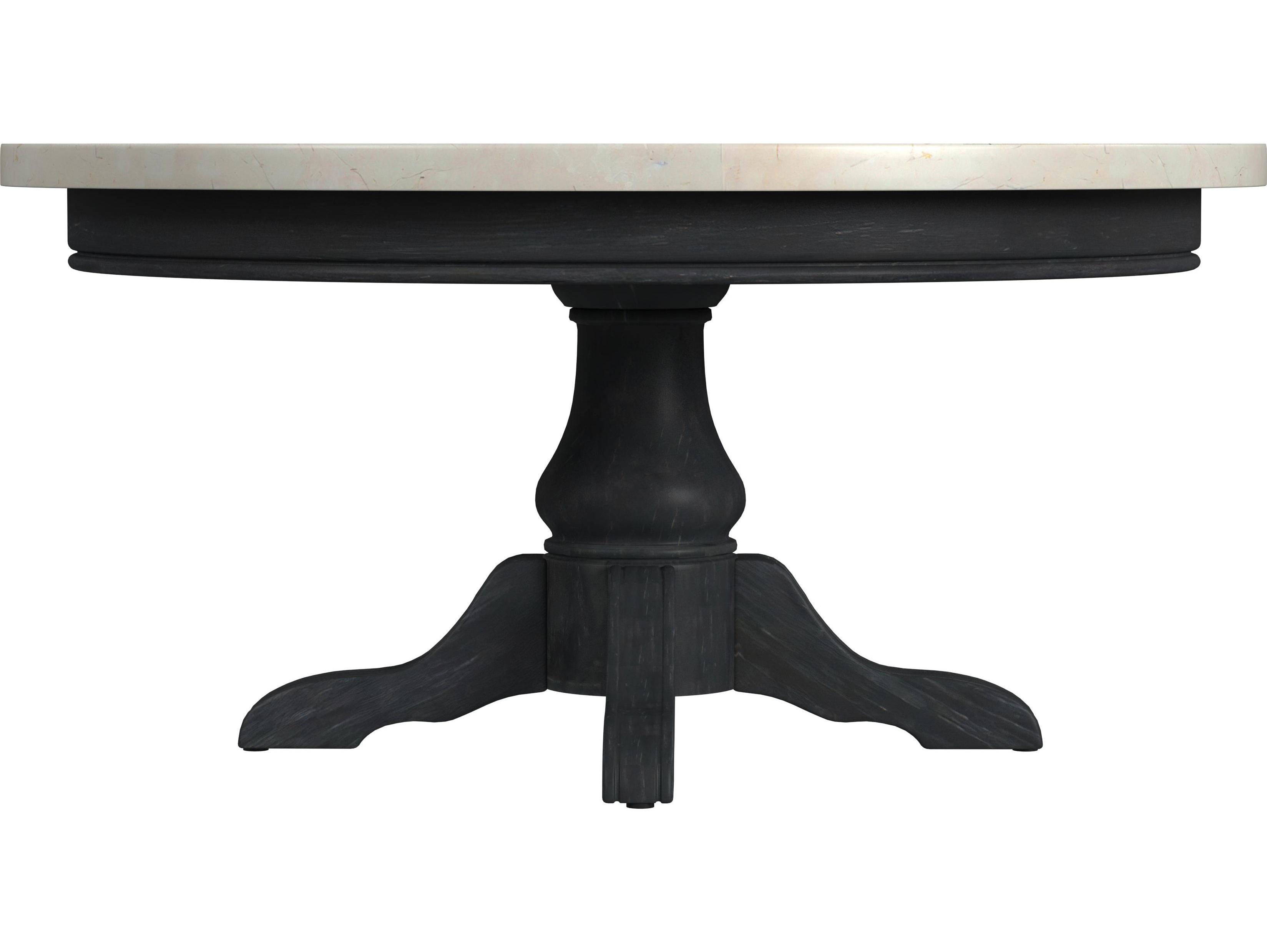 Butler Danielle Round Marble Washed Black Coffee Table