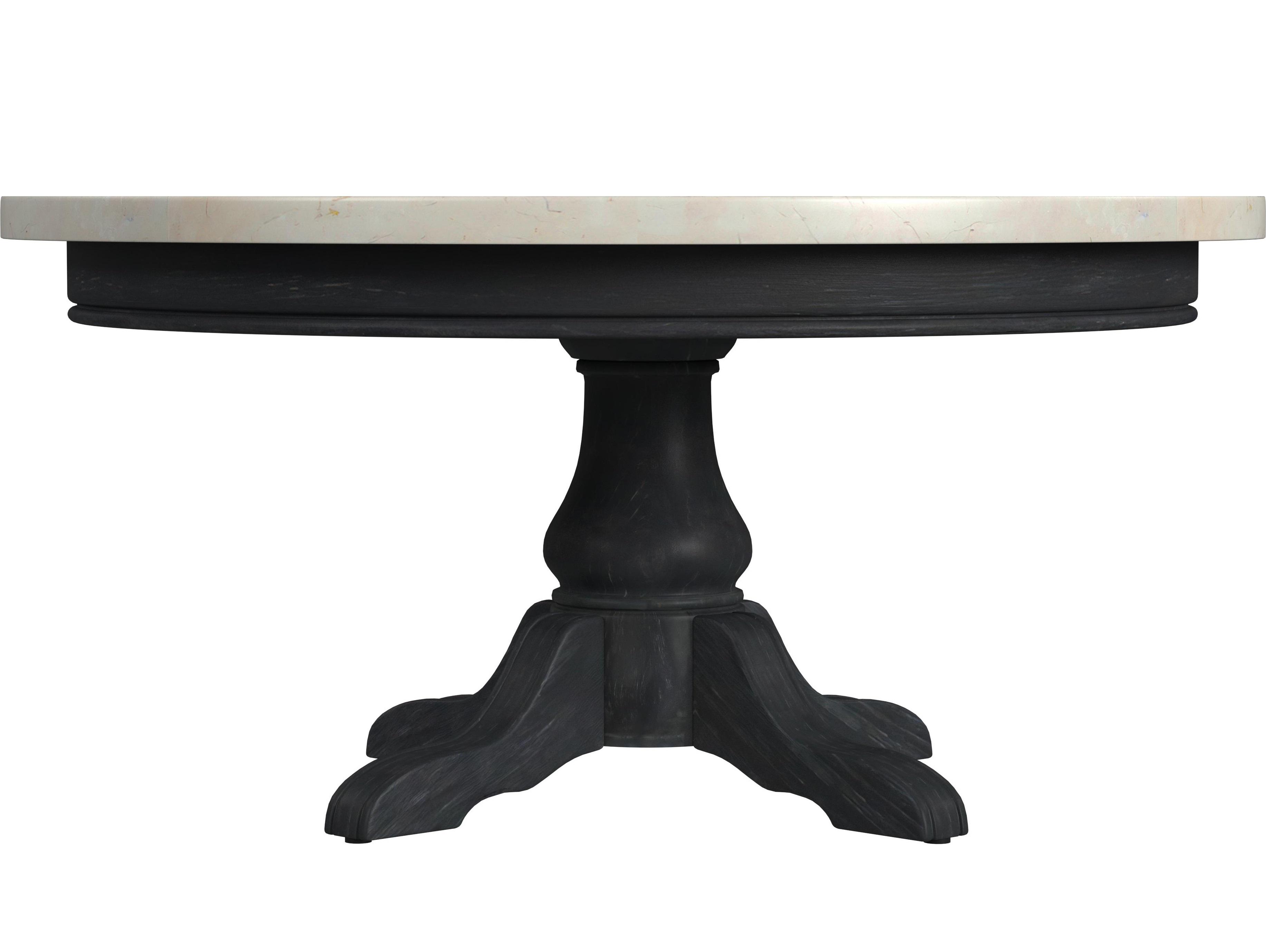 Butler Danielle Round Marble Washed Black Coffee Table