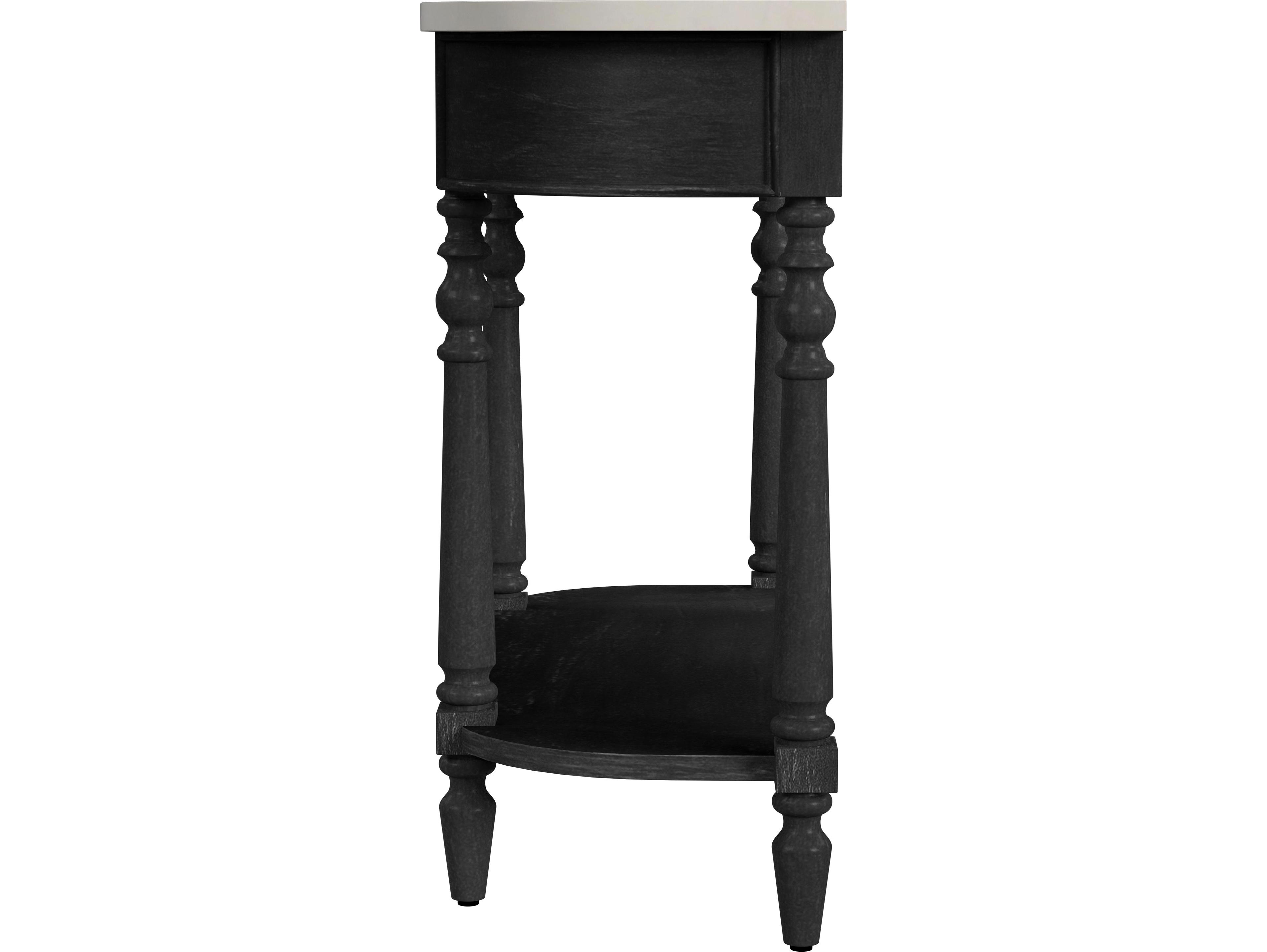 Butler Danielle Demilune Marble Washed Black Console Table