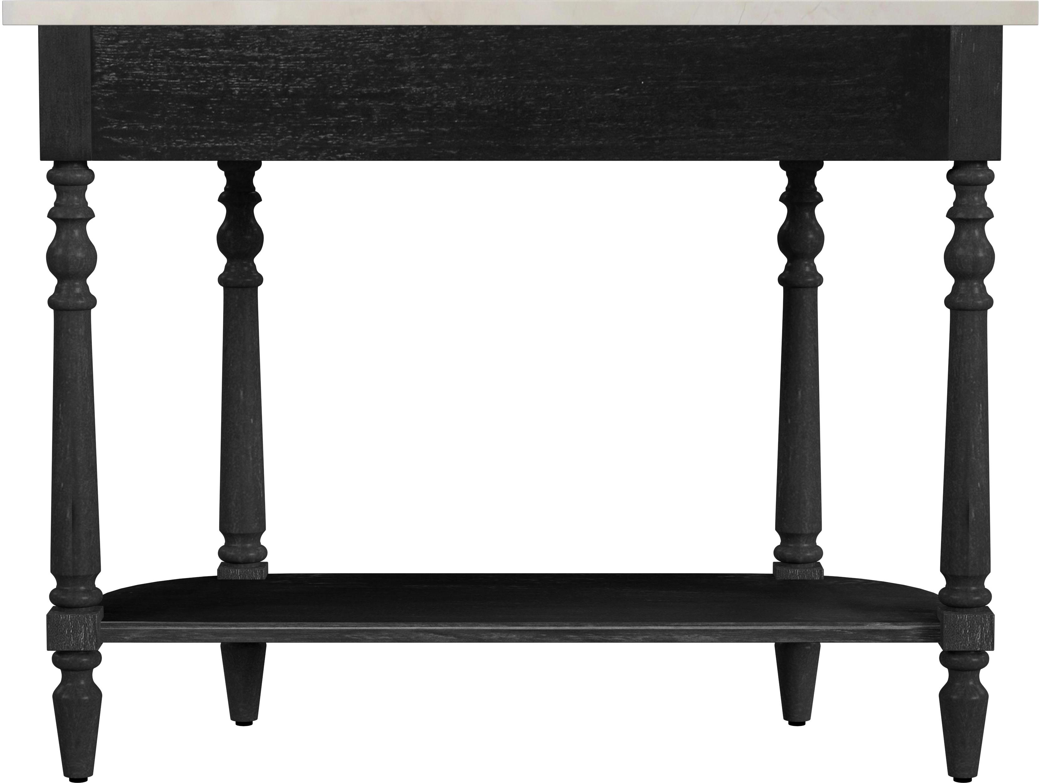 Butler Danielle Demilune Marble Washed Black Console Table