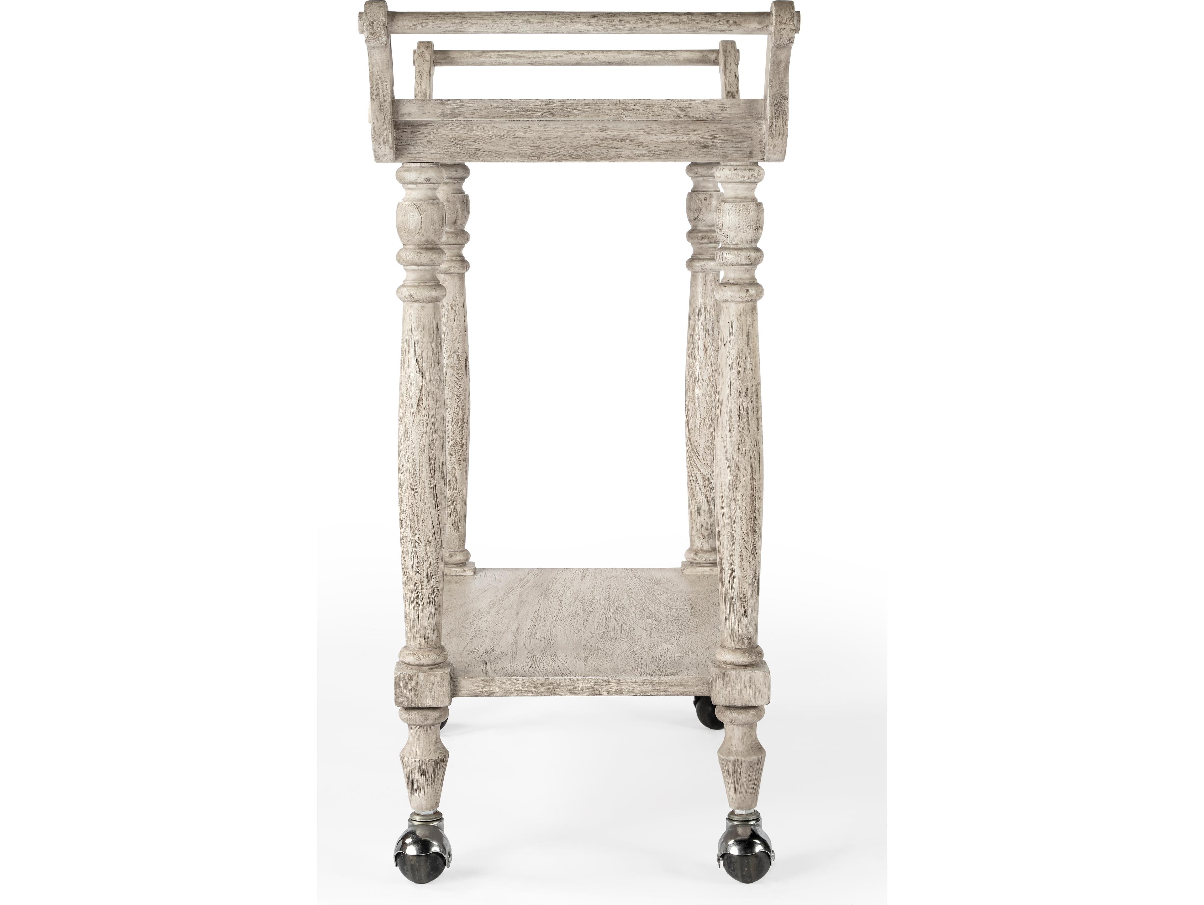 Butler Danielle Marble Rustic Gray Bar Cart