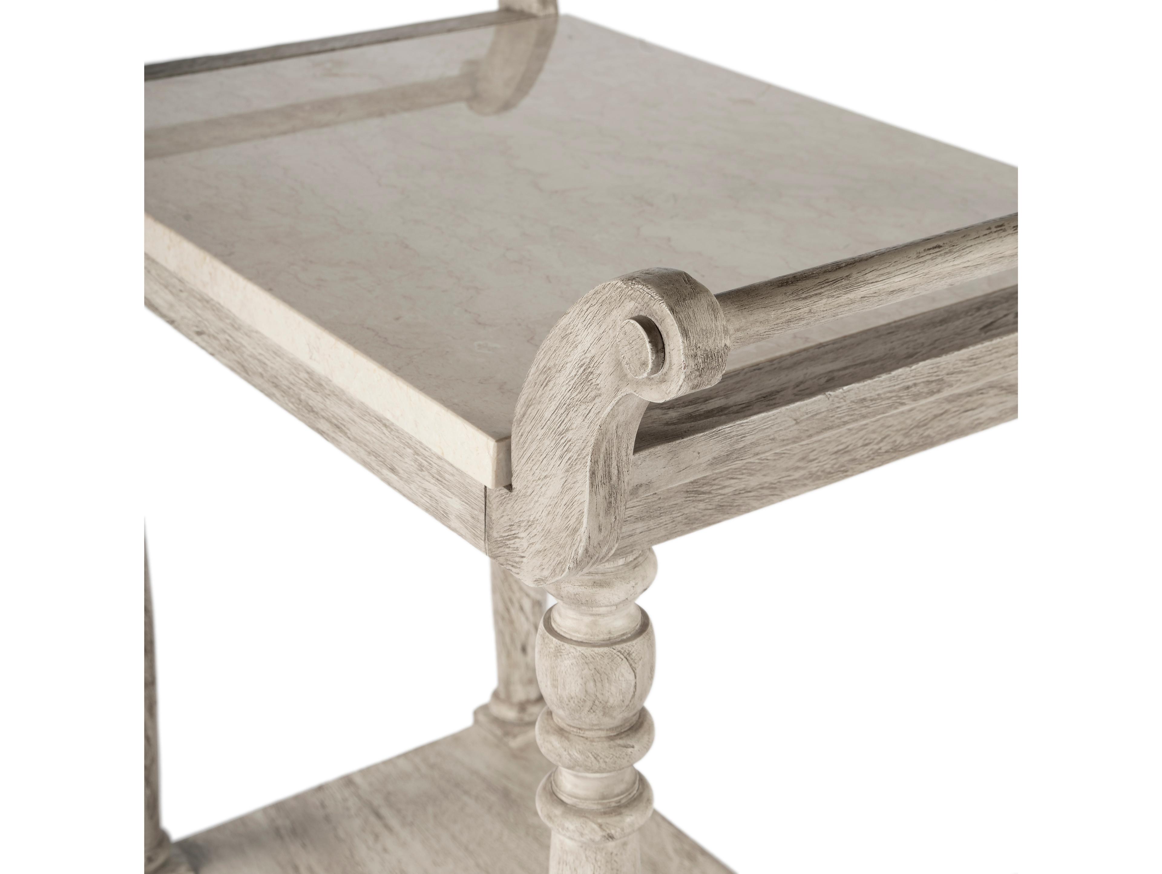 Butler Danielle Marble Rustic Gray Bar Cart