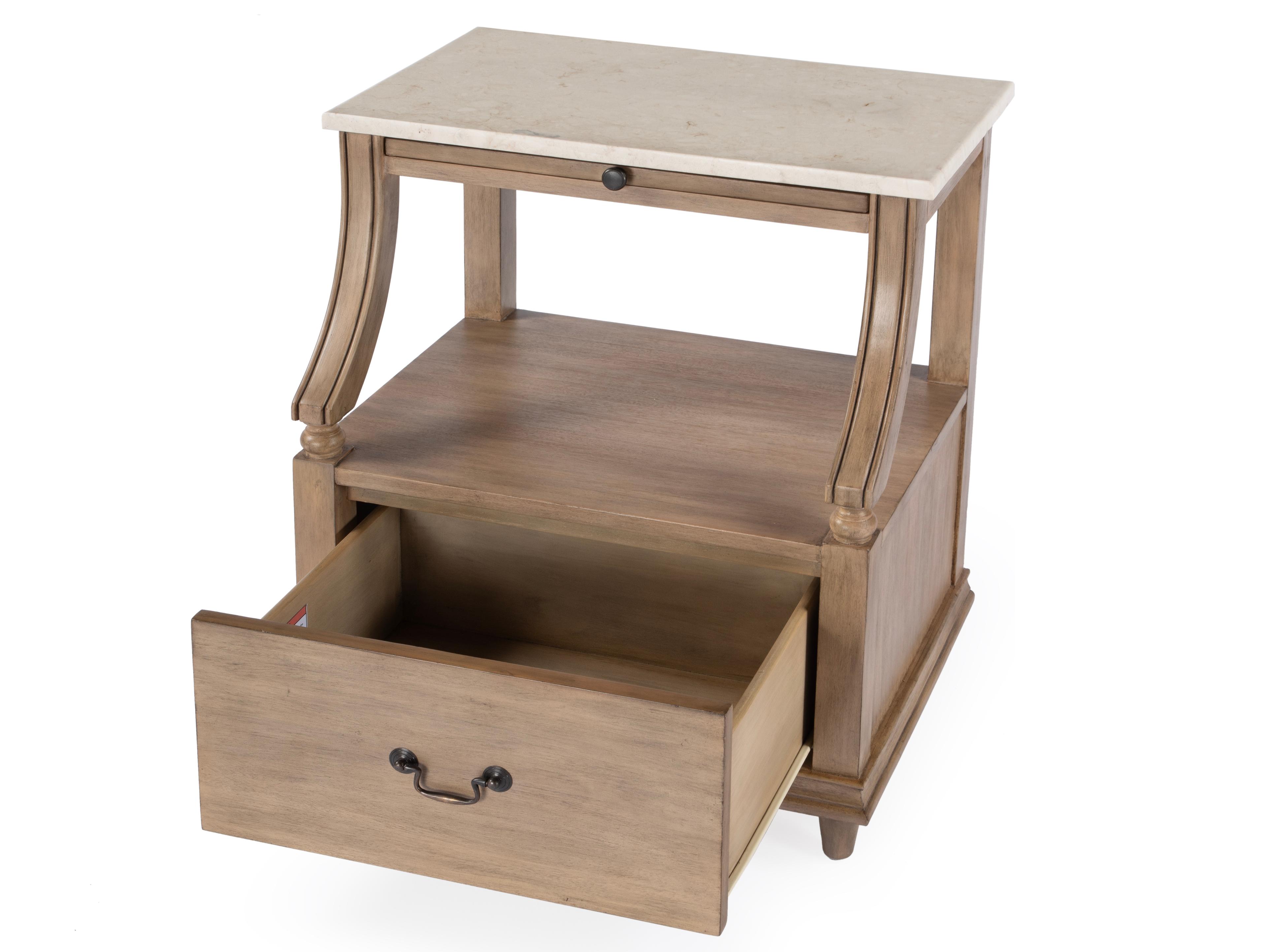 Butler Mabel 1-Drawer Mahogany Wood Nightstand