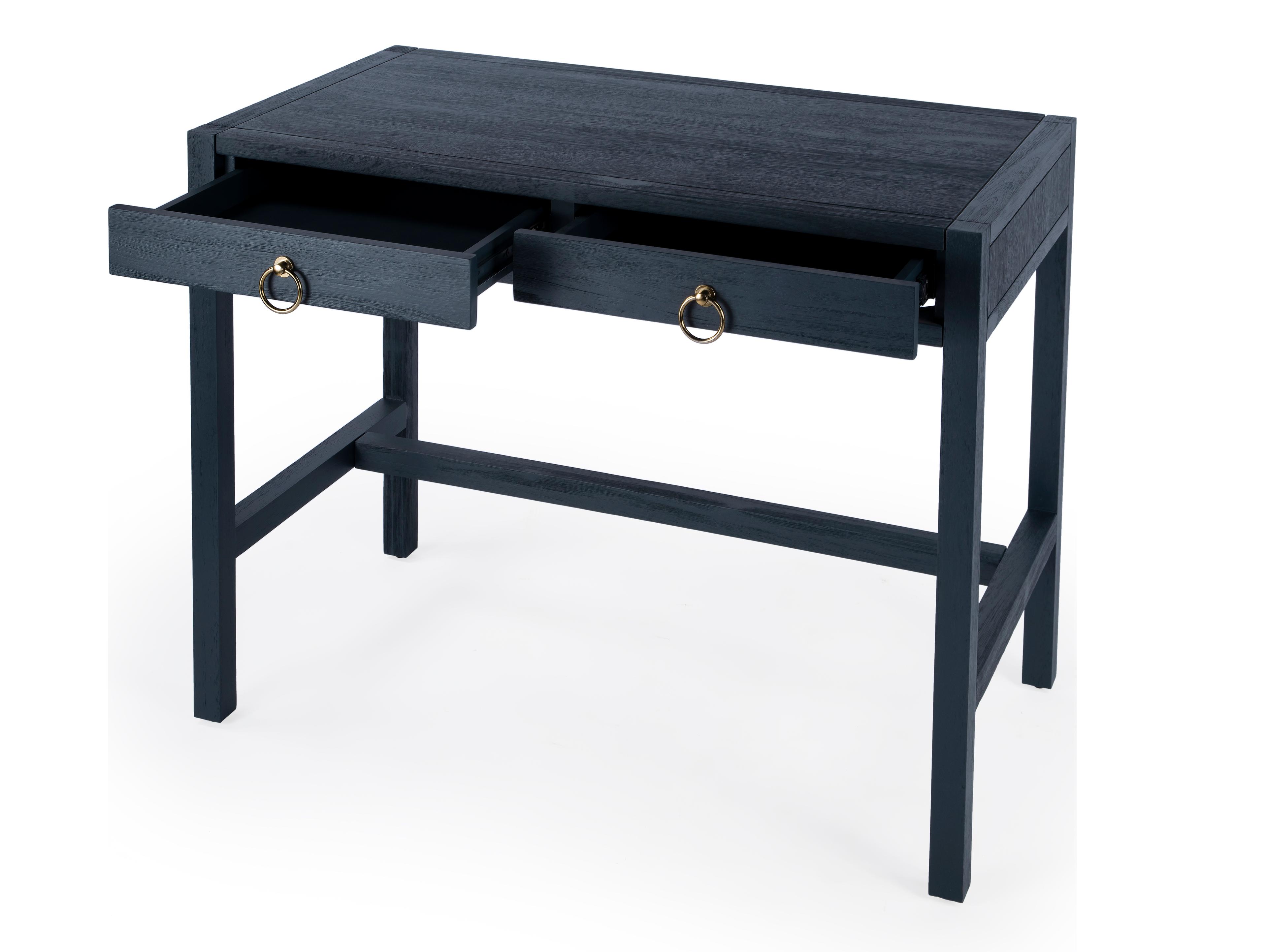 Butler Lark Navy Blue Acacia Wood Writing Desk