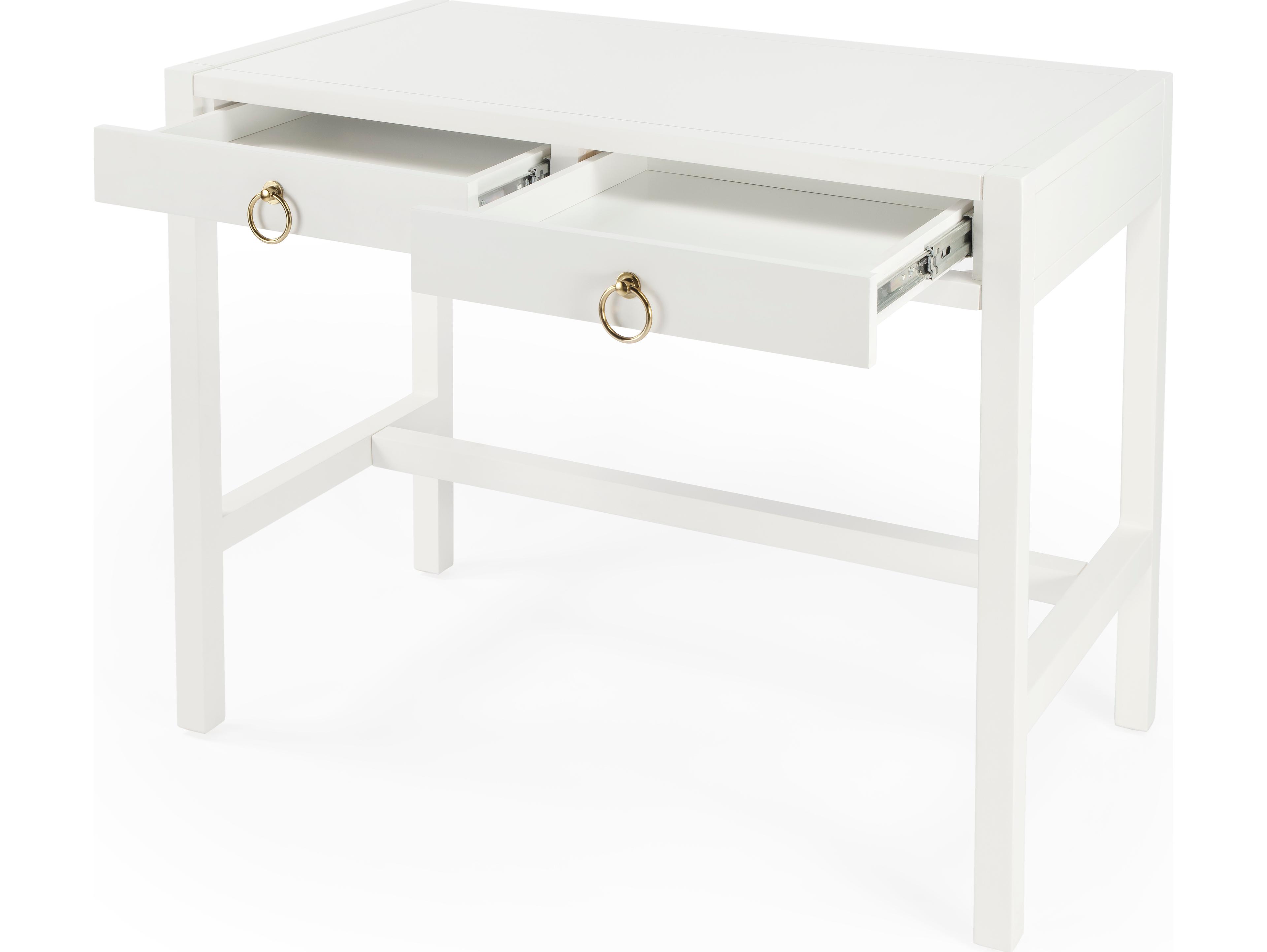 Butler Lark White Acacia Wood Writing Desk