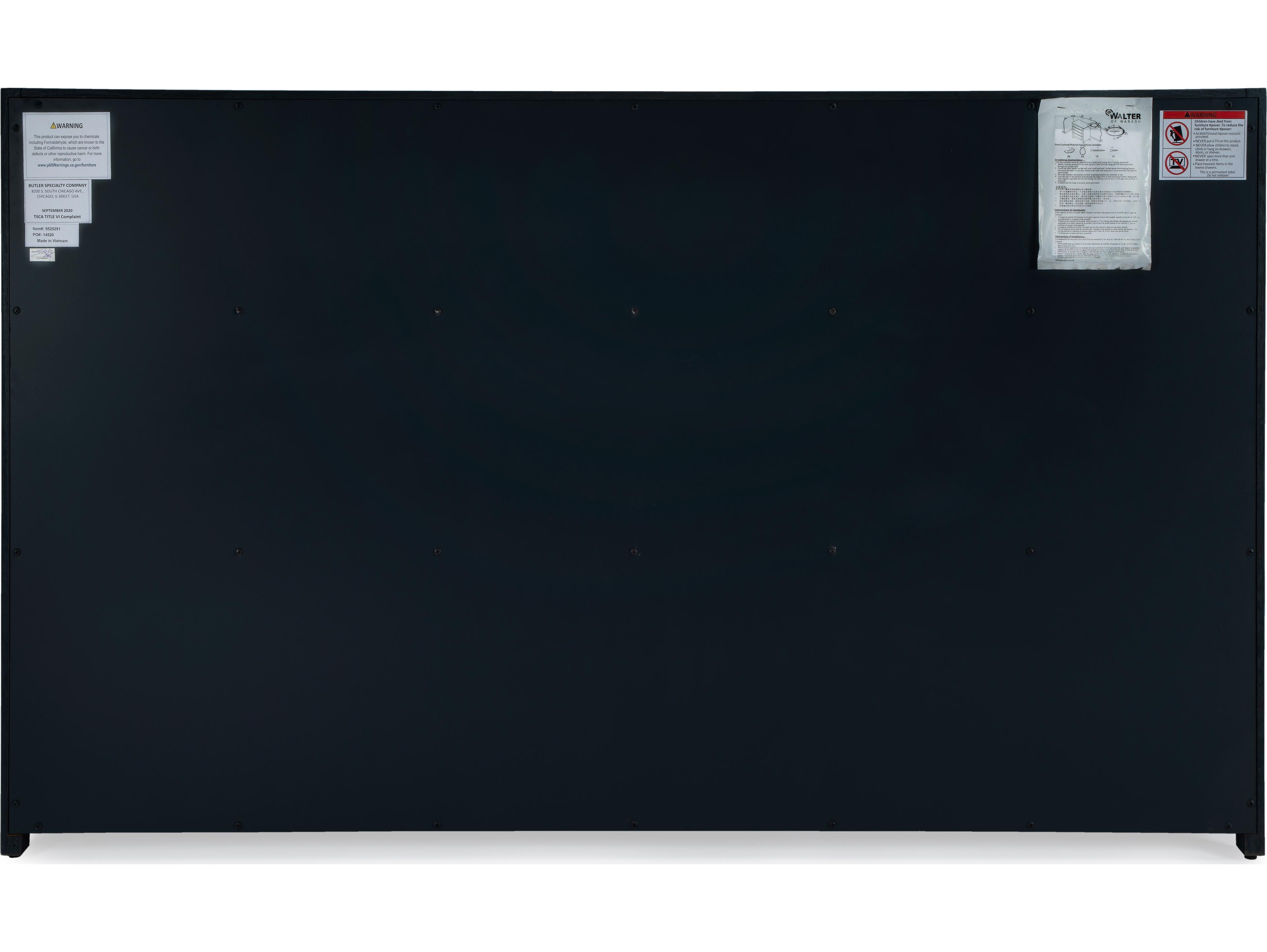 Butler Lark 6-Drawers Acacia Wood Double Dresser