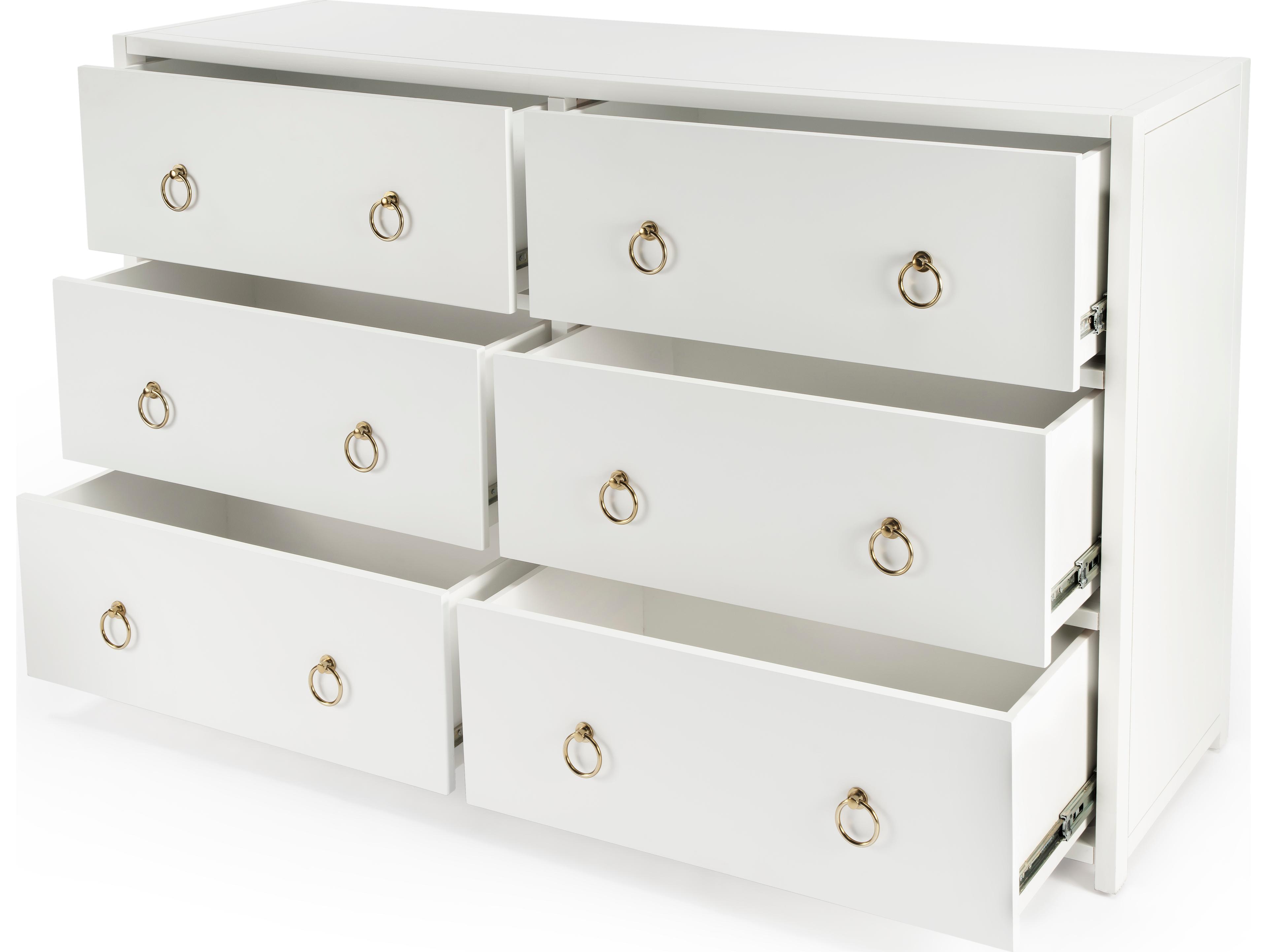 Butler Lark 6-Drawers Acacia Wood Double Dresser