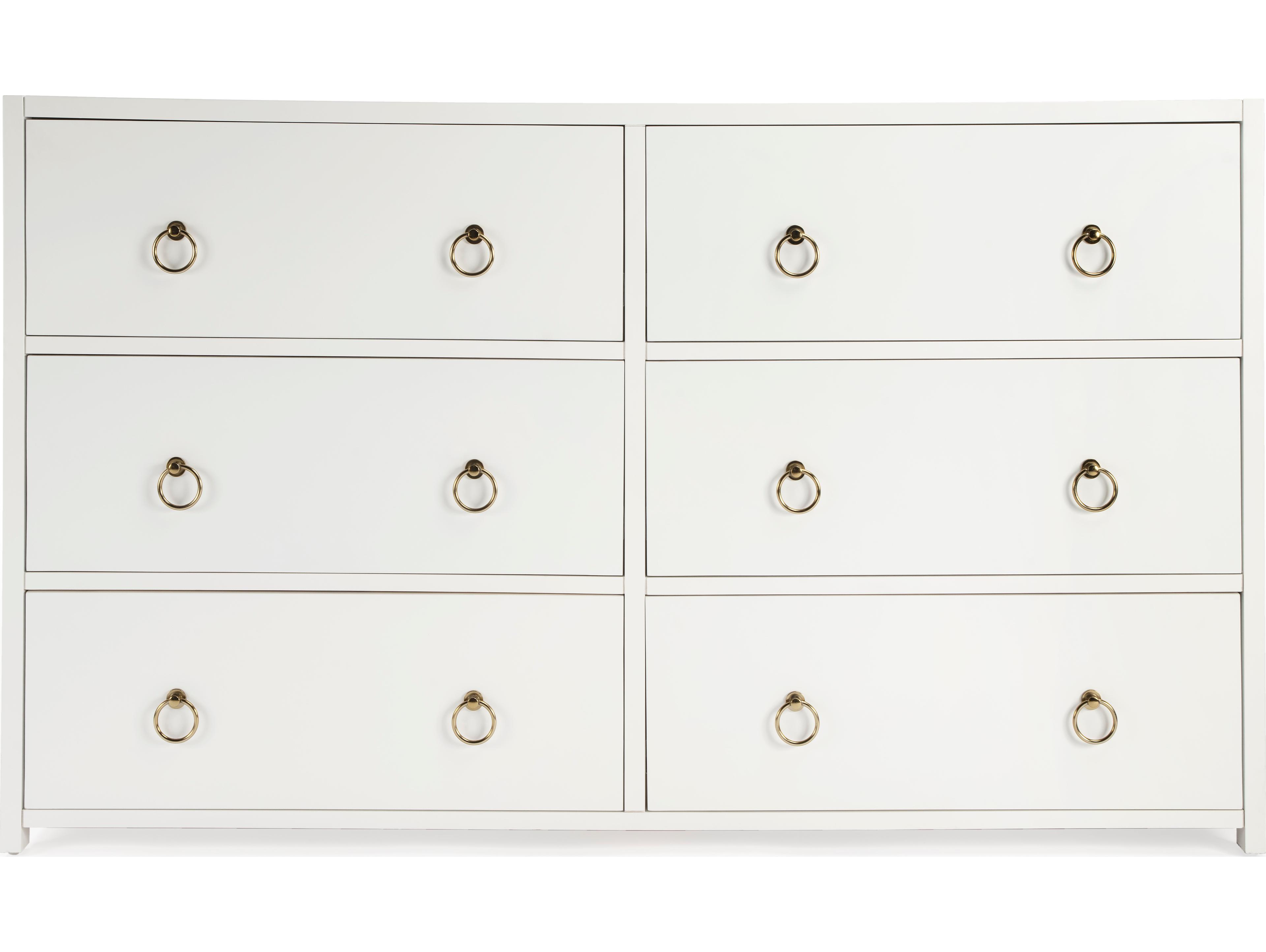 Butler Lark 6-Drawers Acacia Wood Double Dresser