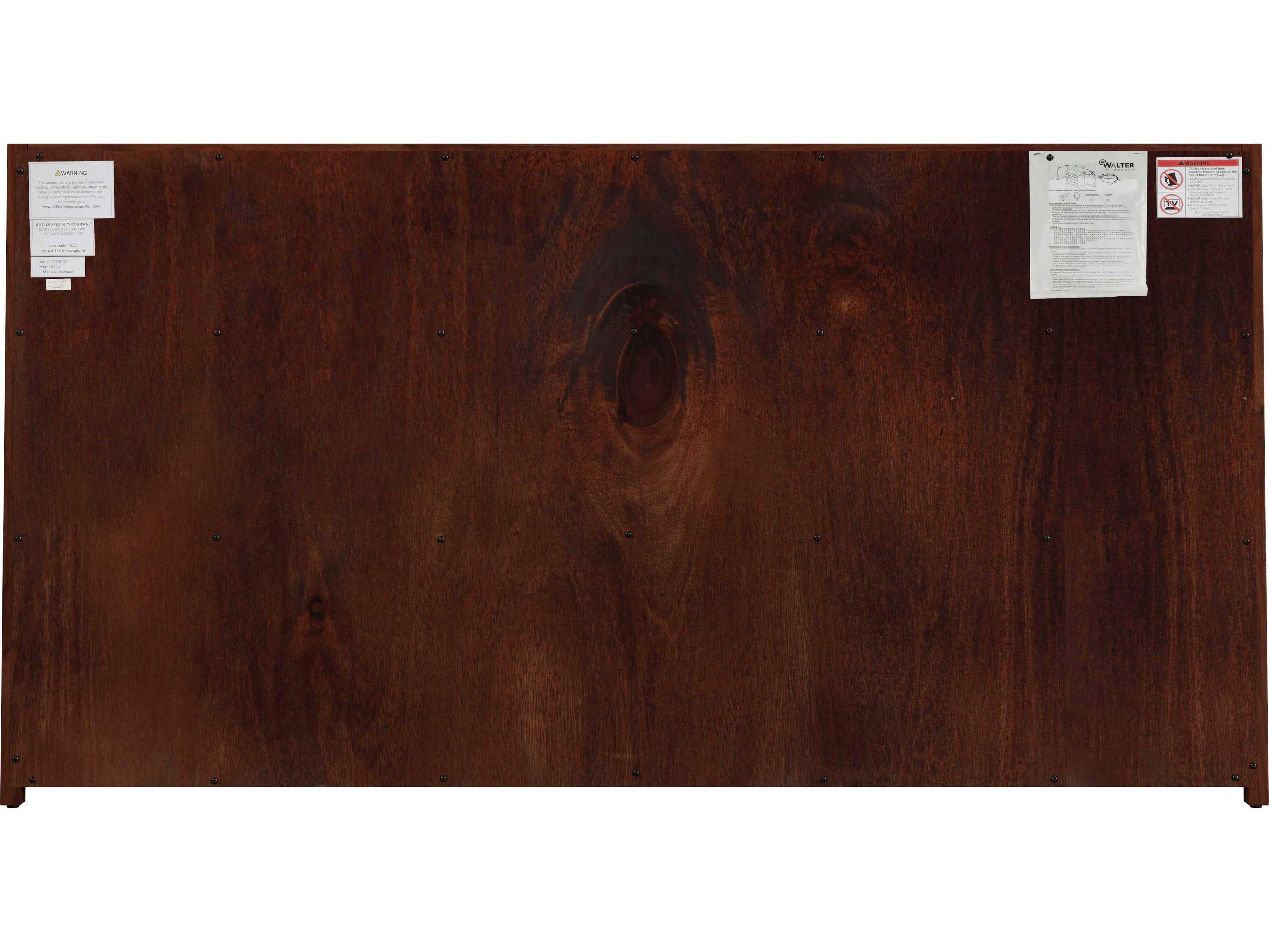 Butler Lark 6-Drawers Acacia Wood Double Dresser