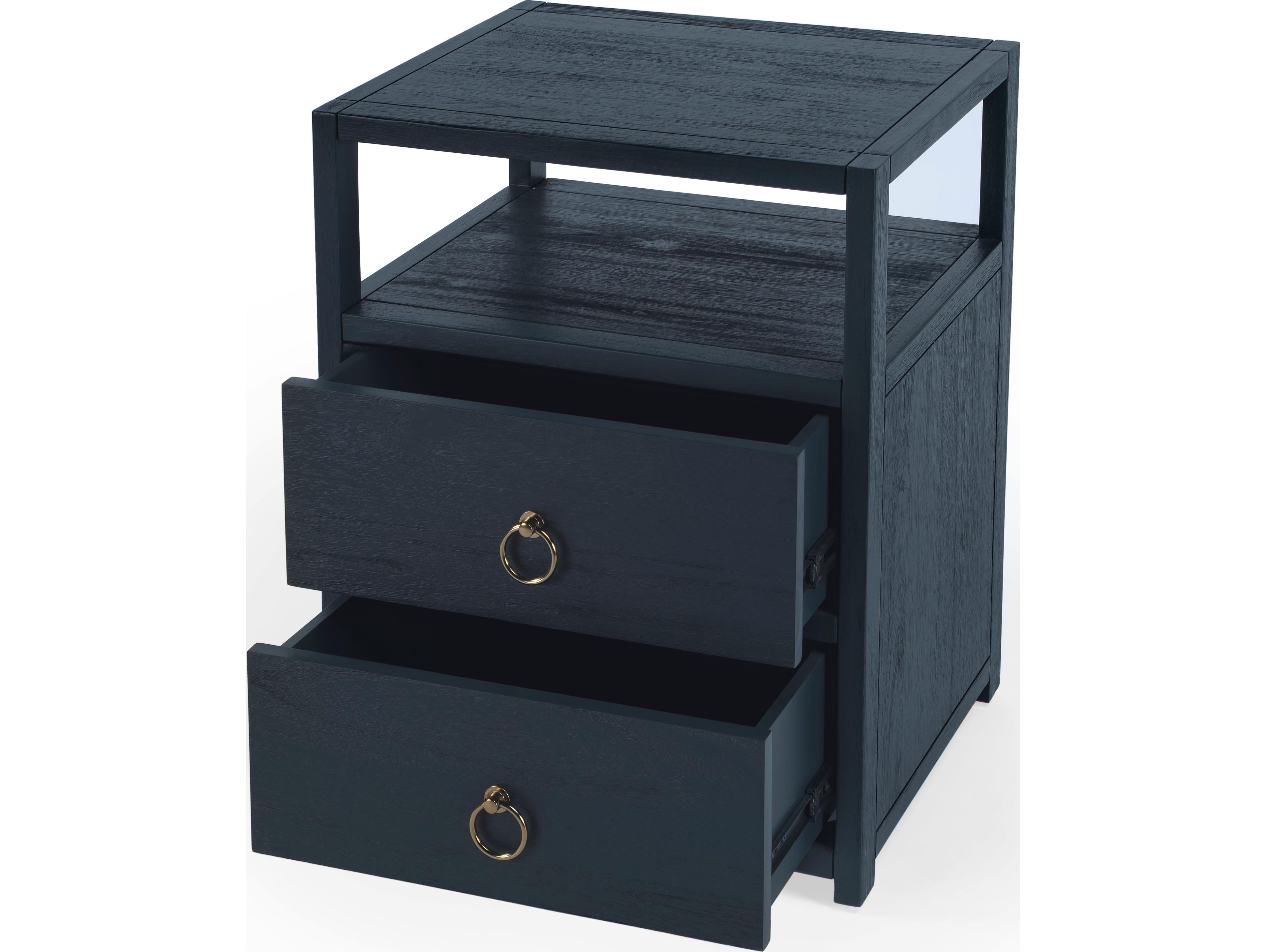 Butler Lark 2-Drawers Acacia Wood Nightstand