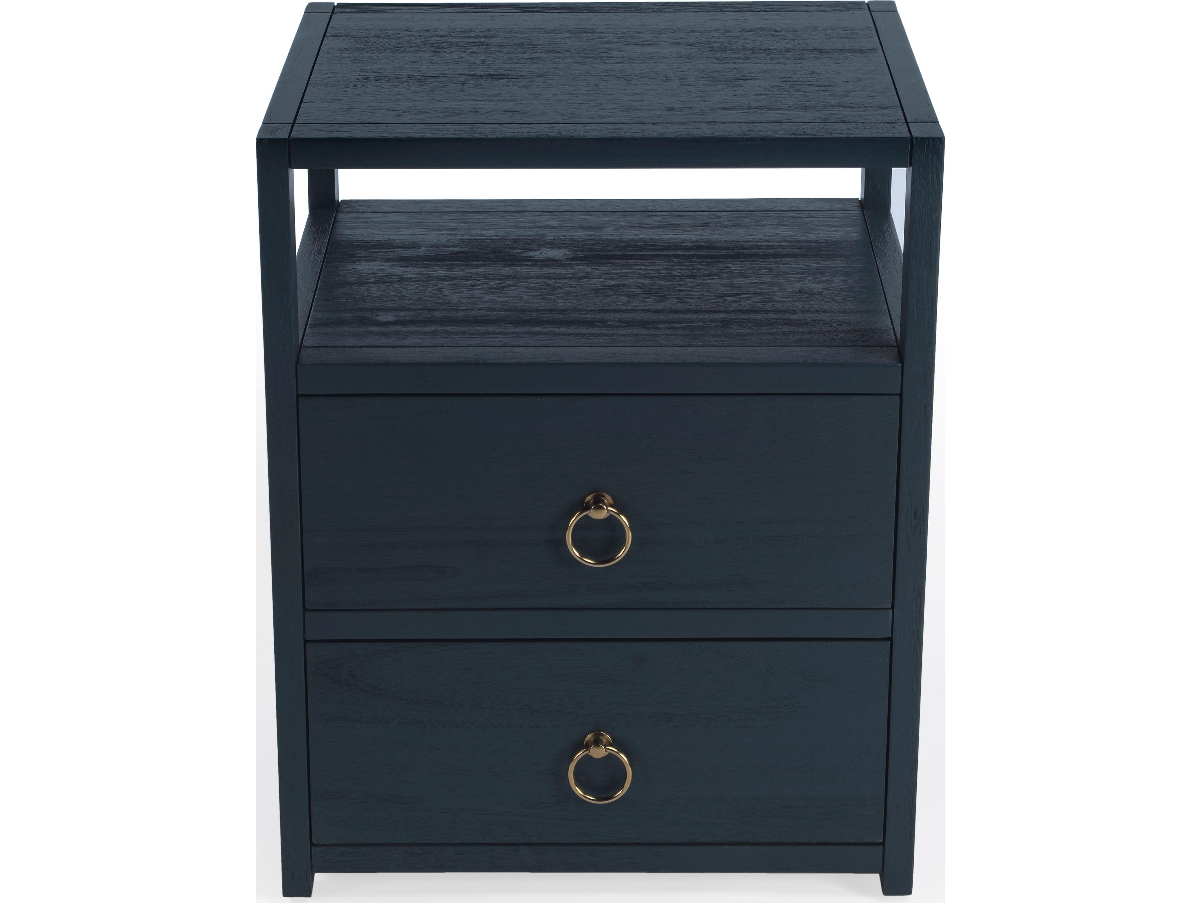 Butler Lark 2-Drawers Acacia Wood Nightstand