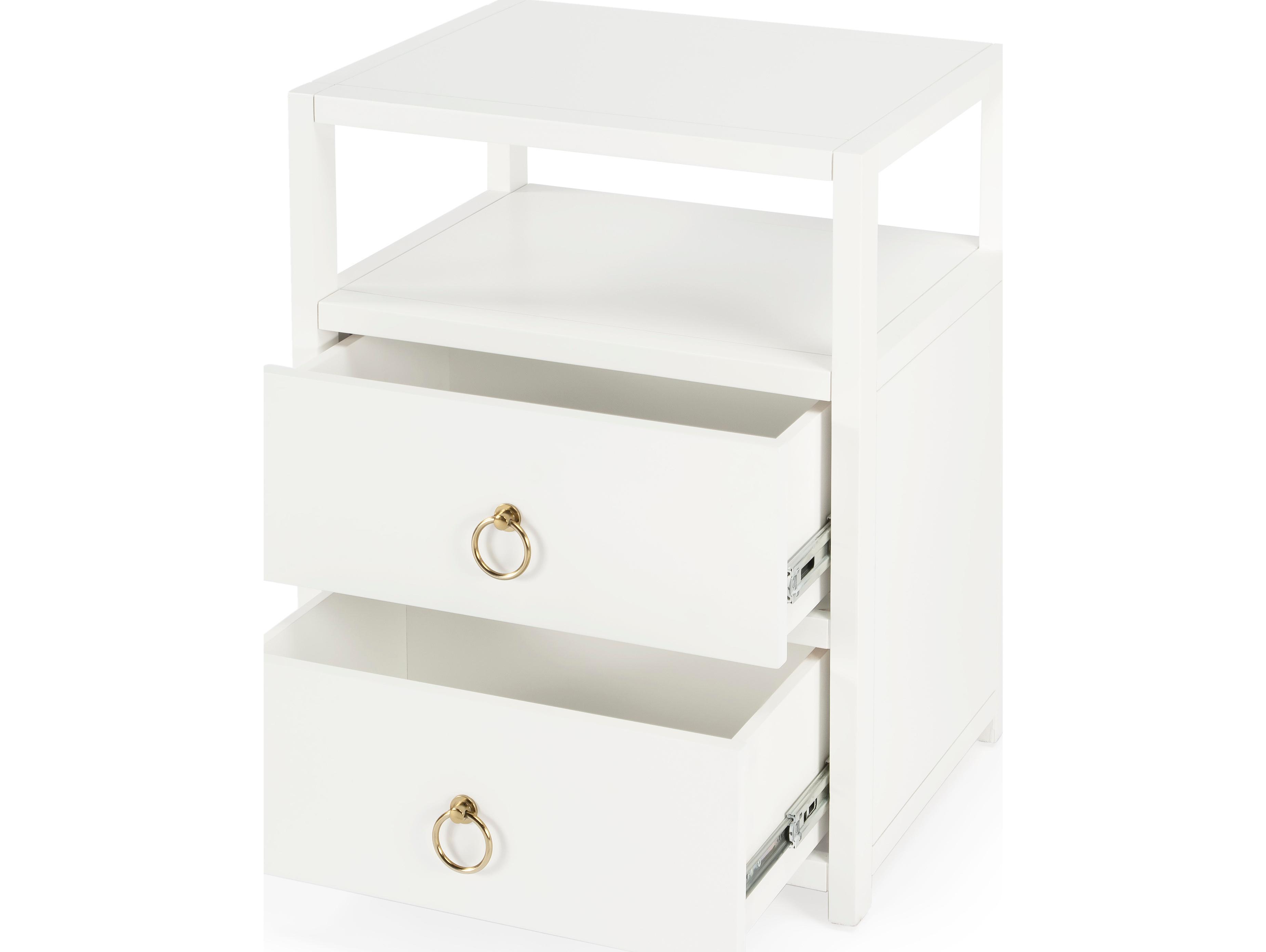 Butler Lark 2-Drawers Acacia Wood Nightstand