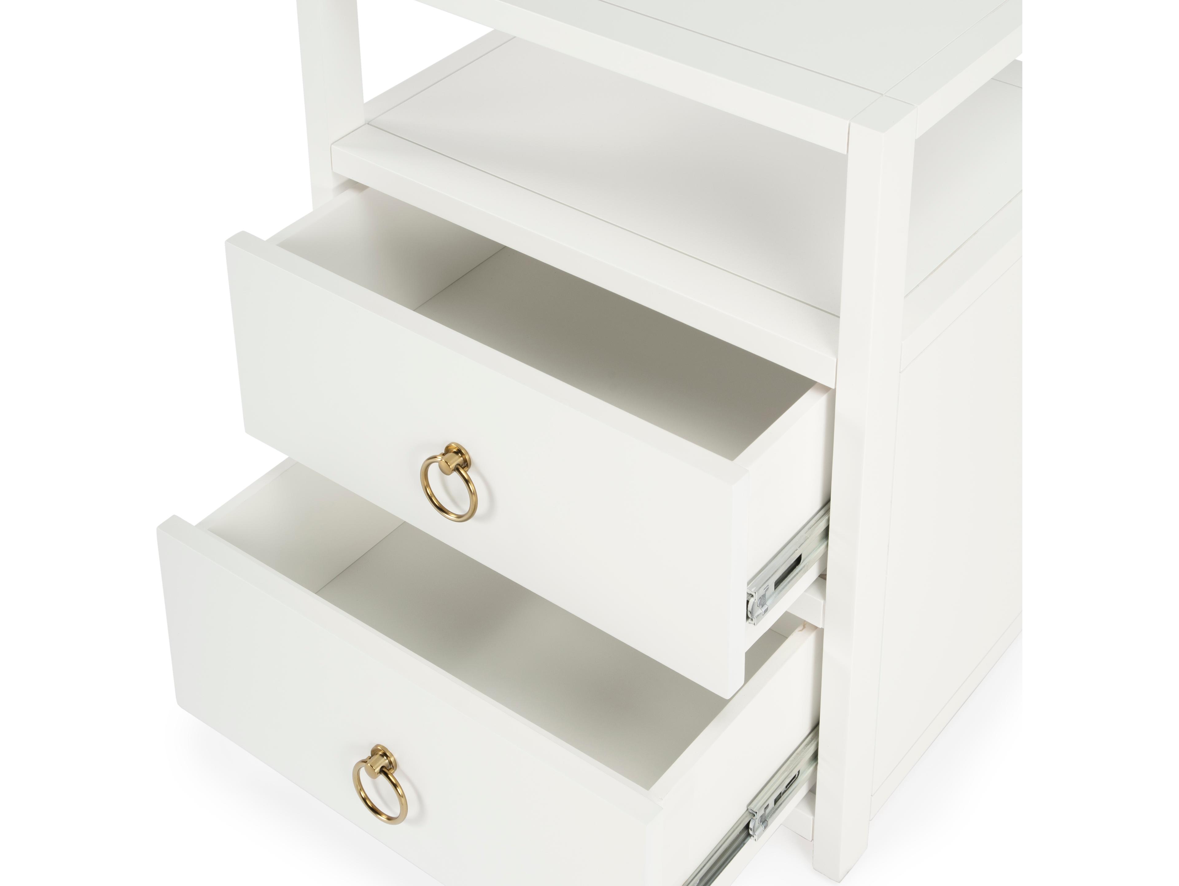 Butler Lark 2-Drawers Acacia Wood Nightstand