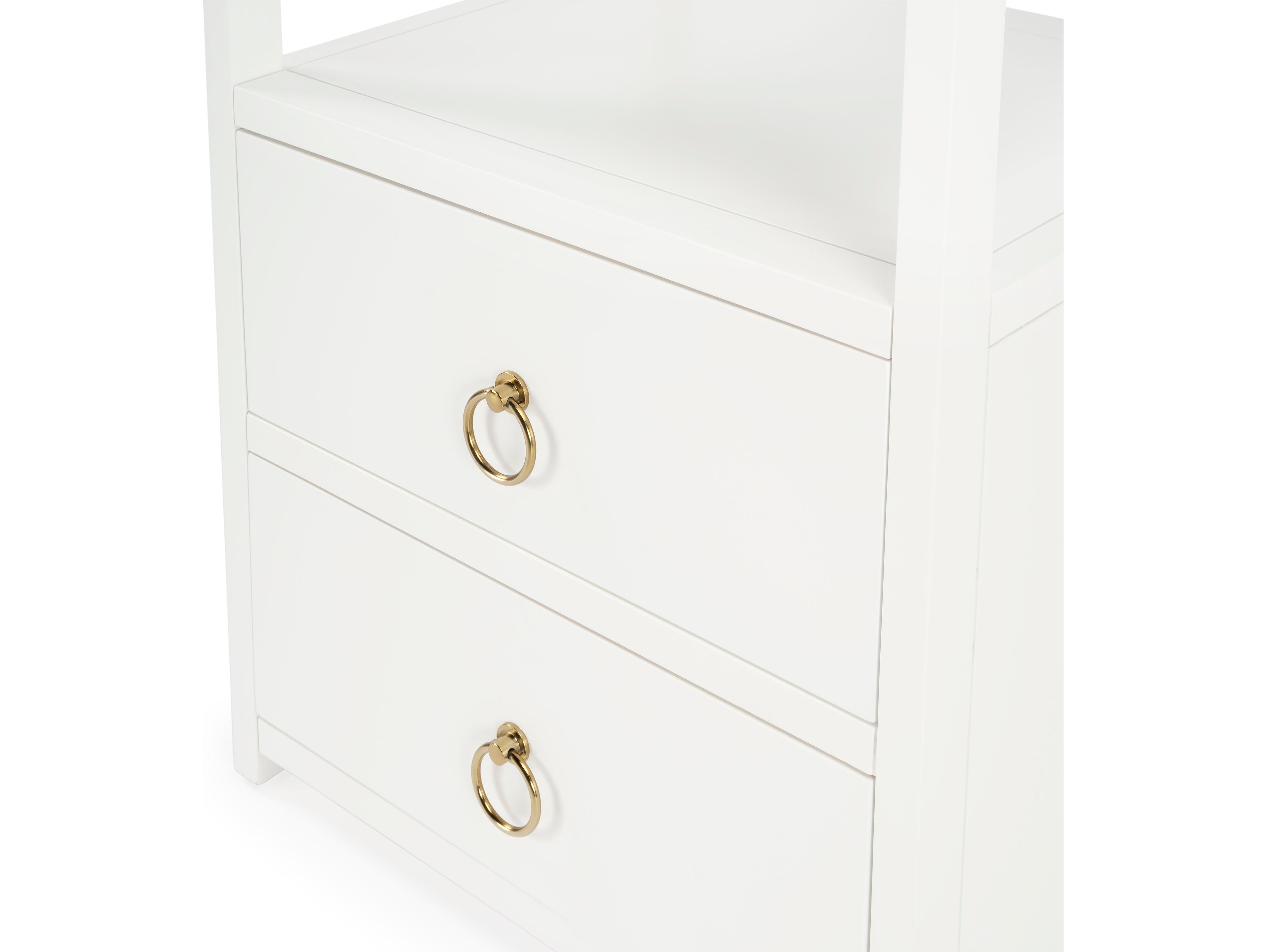 Butler Lark 2-Drawers Acacia Wood Nightstand
