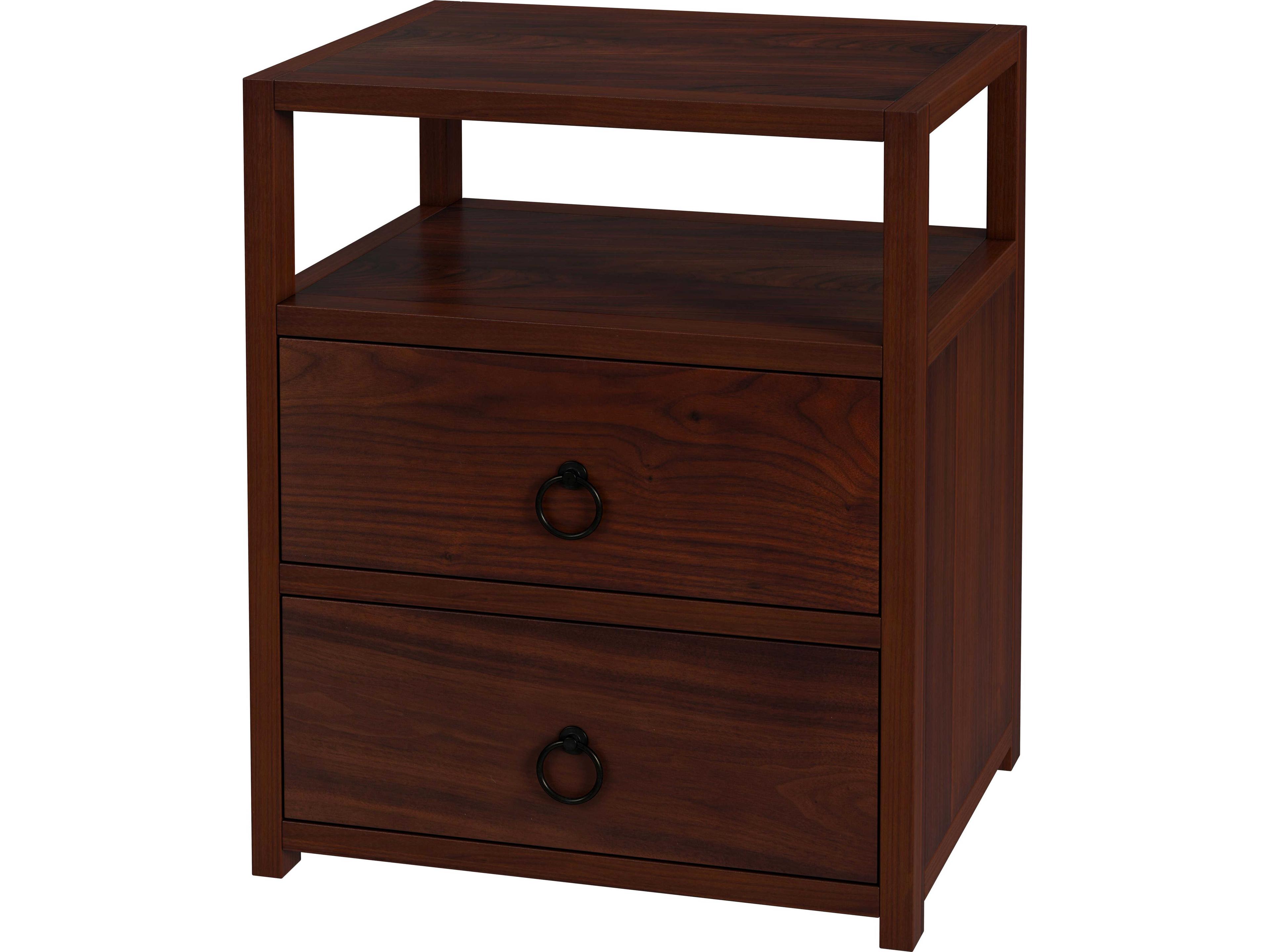 Butler Lark 2-Drawers Acacia Wood Nightstand