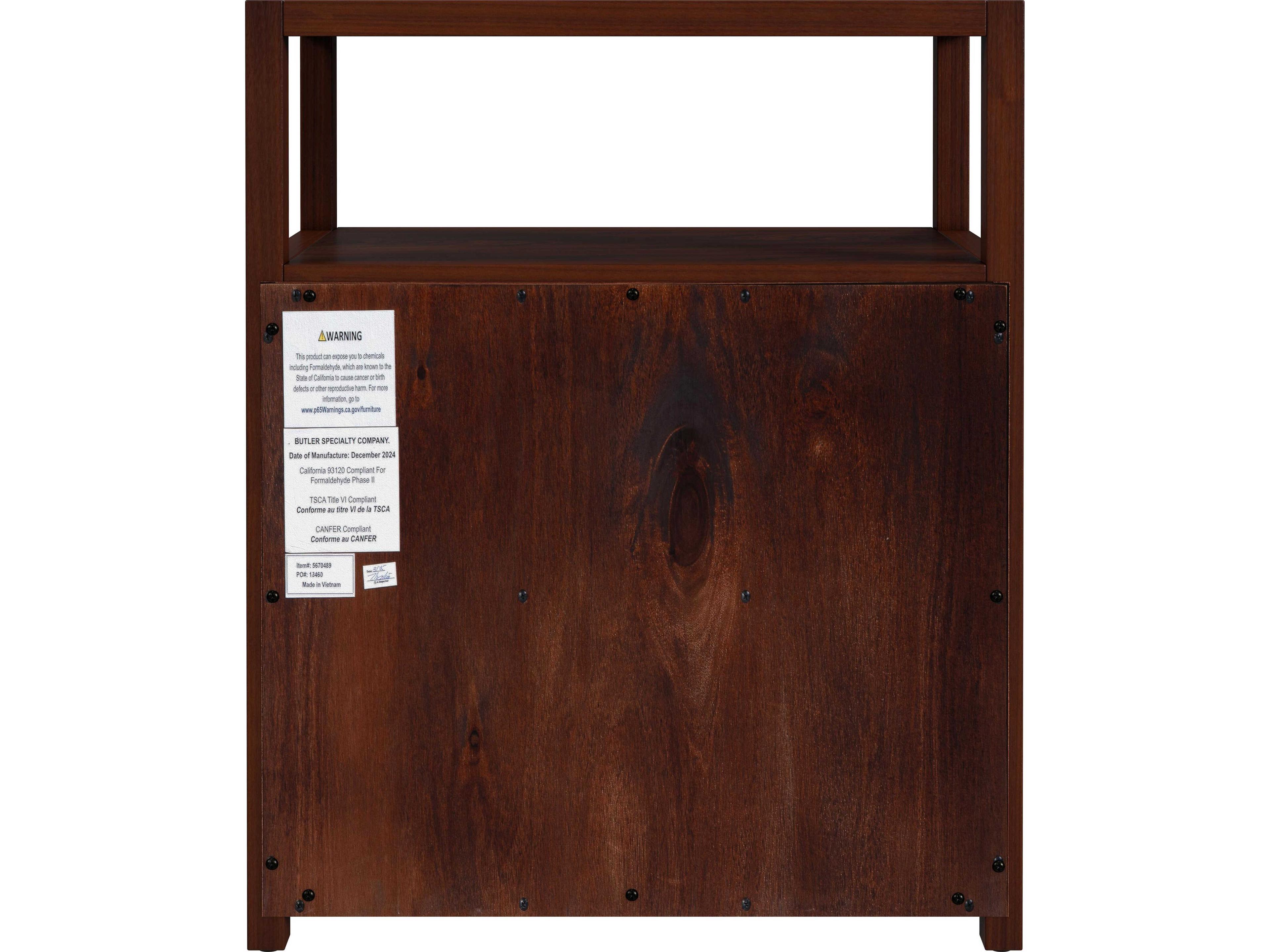 Butler Lark 2-Drawers Acacia Wood Nightstand