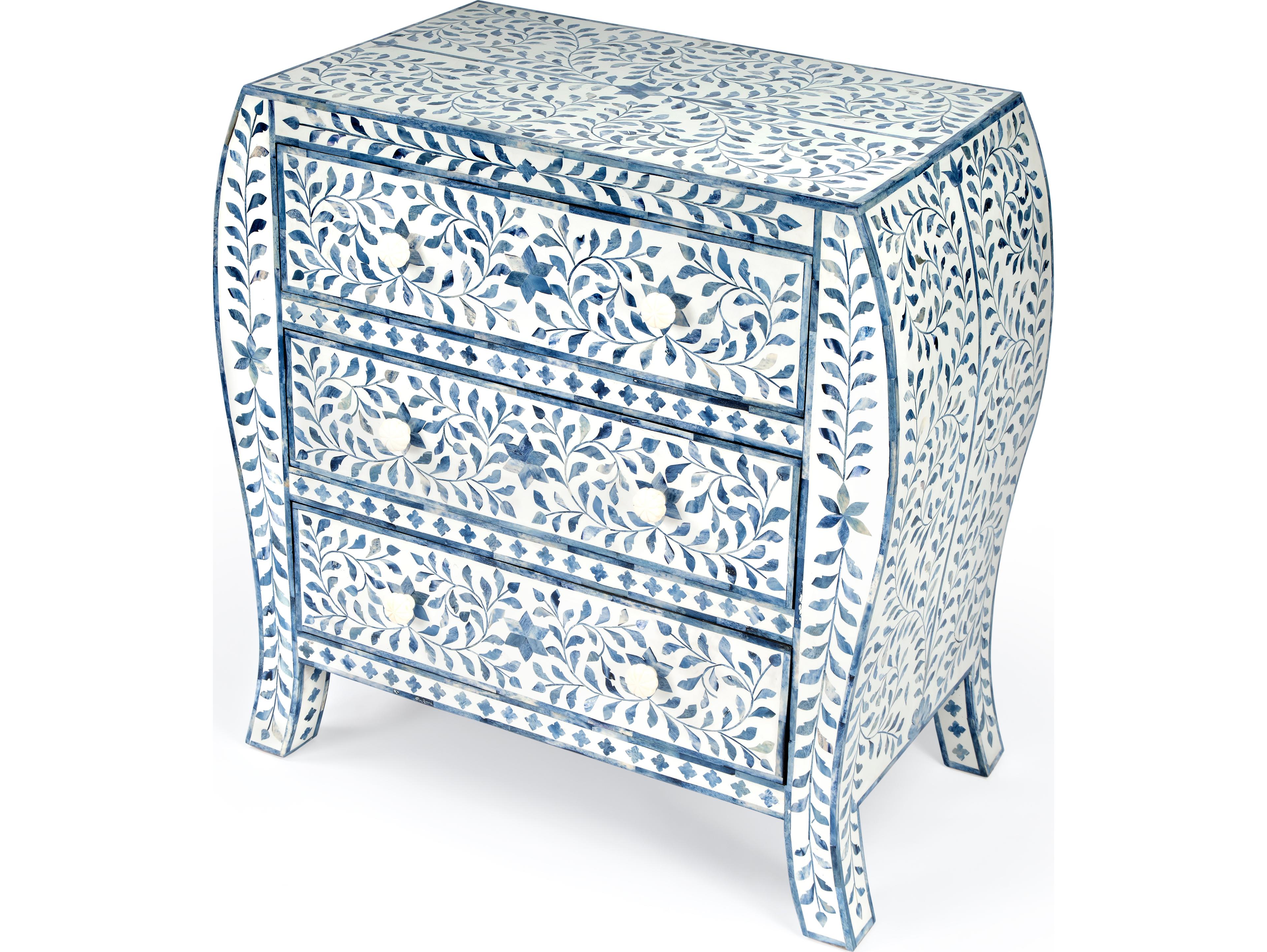 Butler Trubadur Blue And White Bone Accent Chest