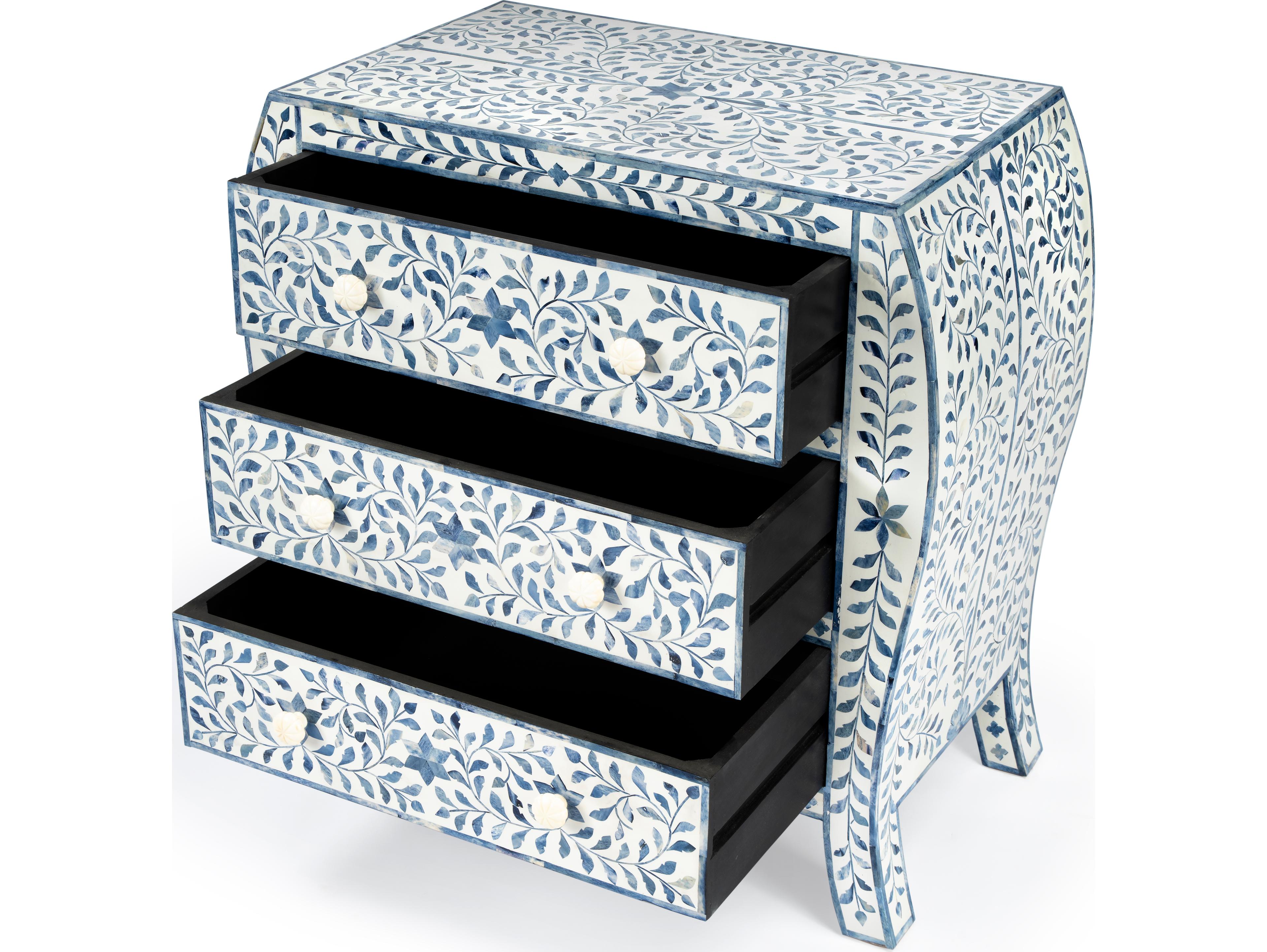 Butler Trubadur Blue And White Bone Accent Chest