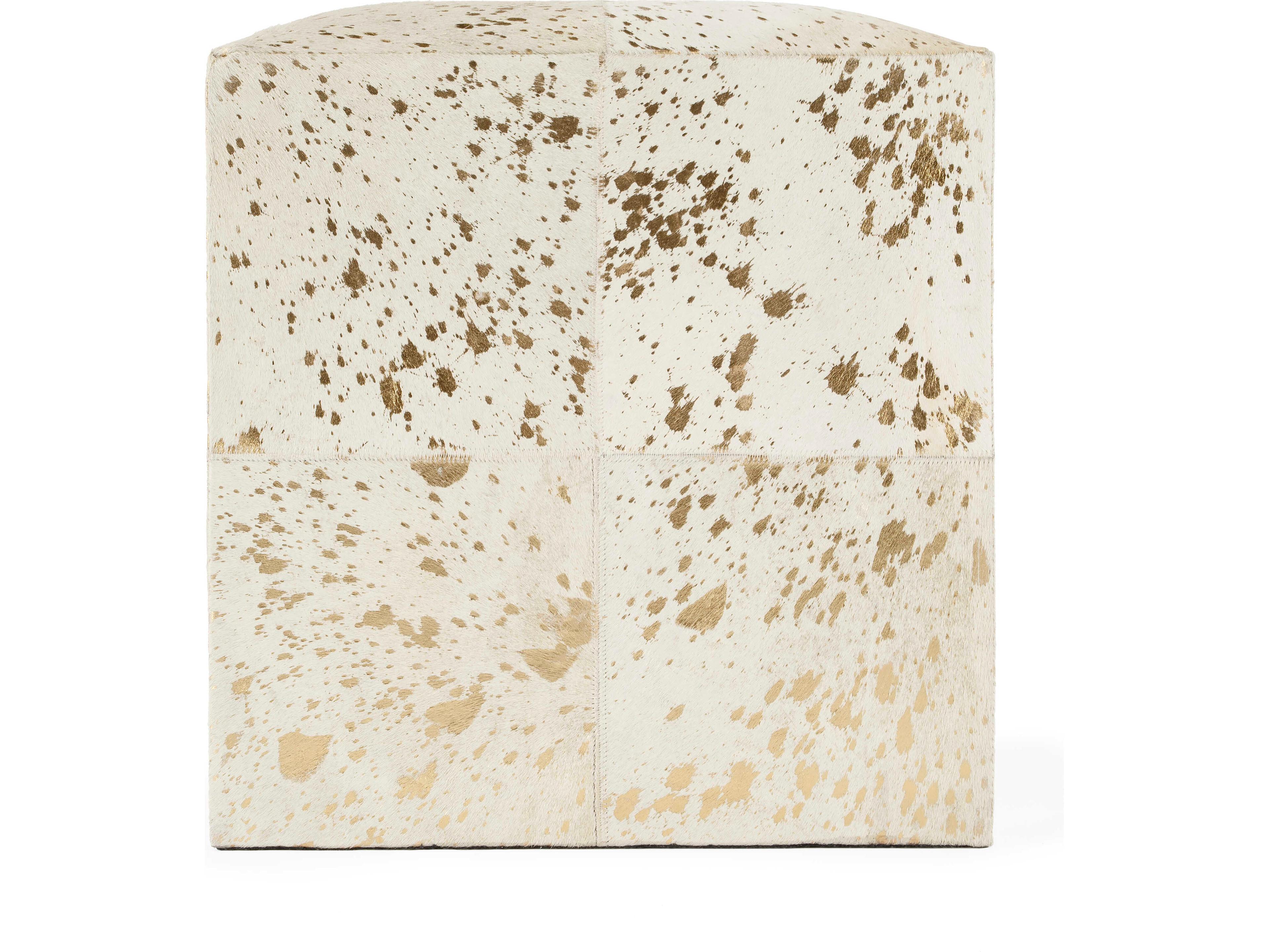 Butler Victorian White Leather Ottoman