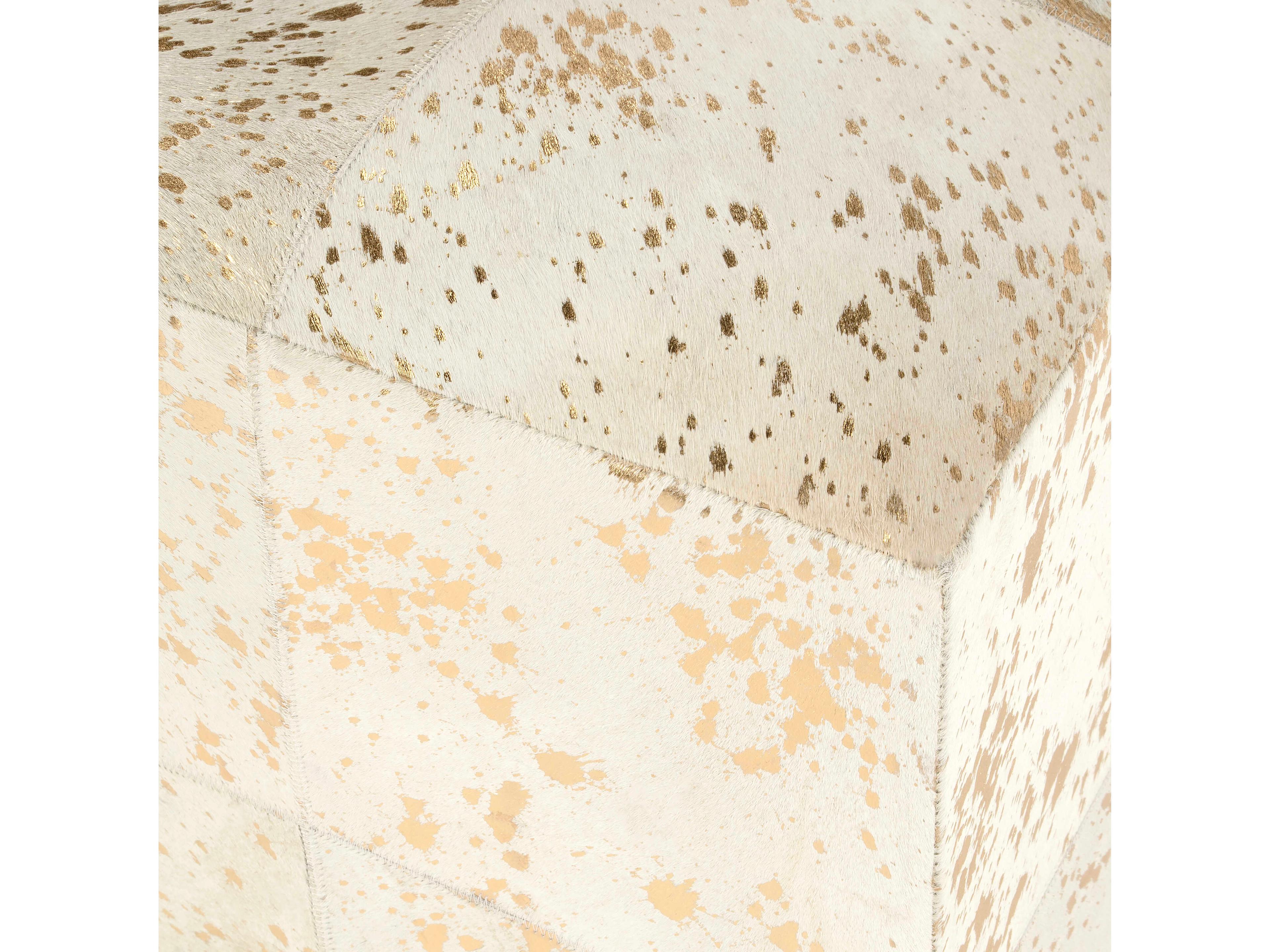 Butler Victorian White Leather Ottoman